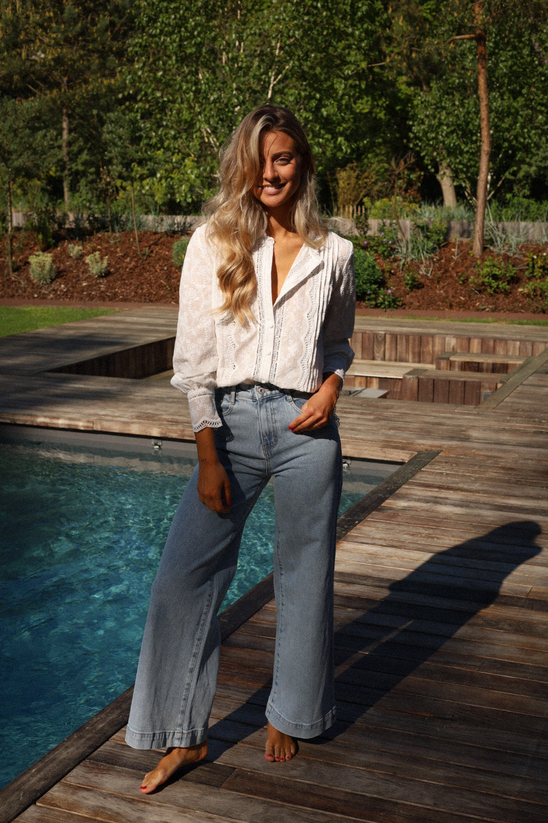 Carolyn blanche - Blouse brodée