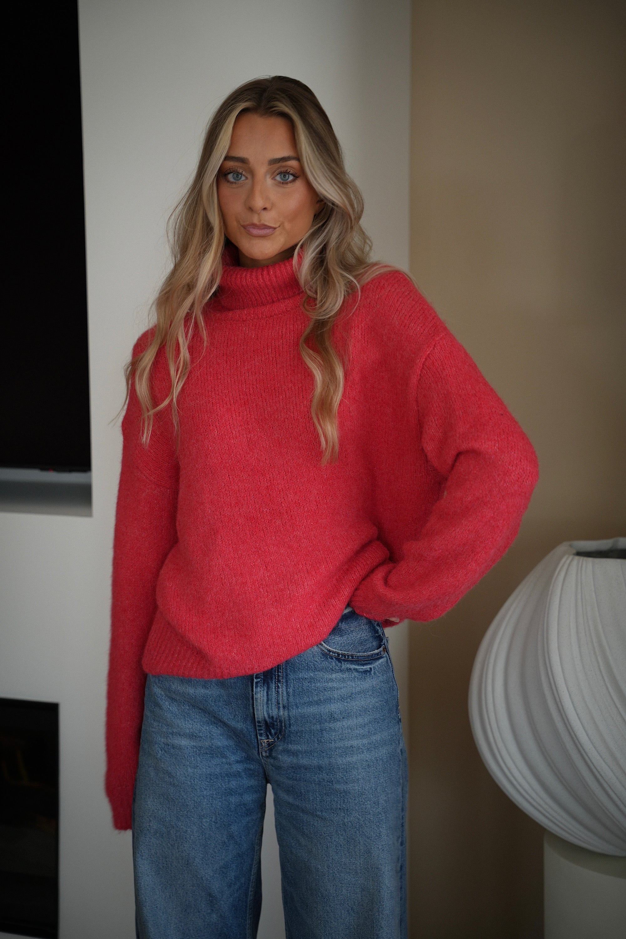 Lova corail - Pull col roulé