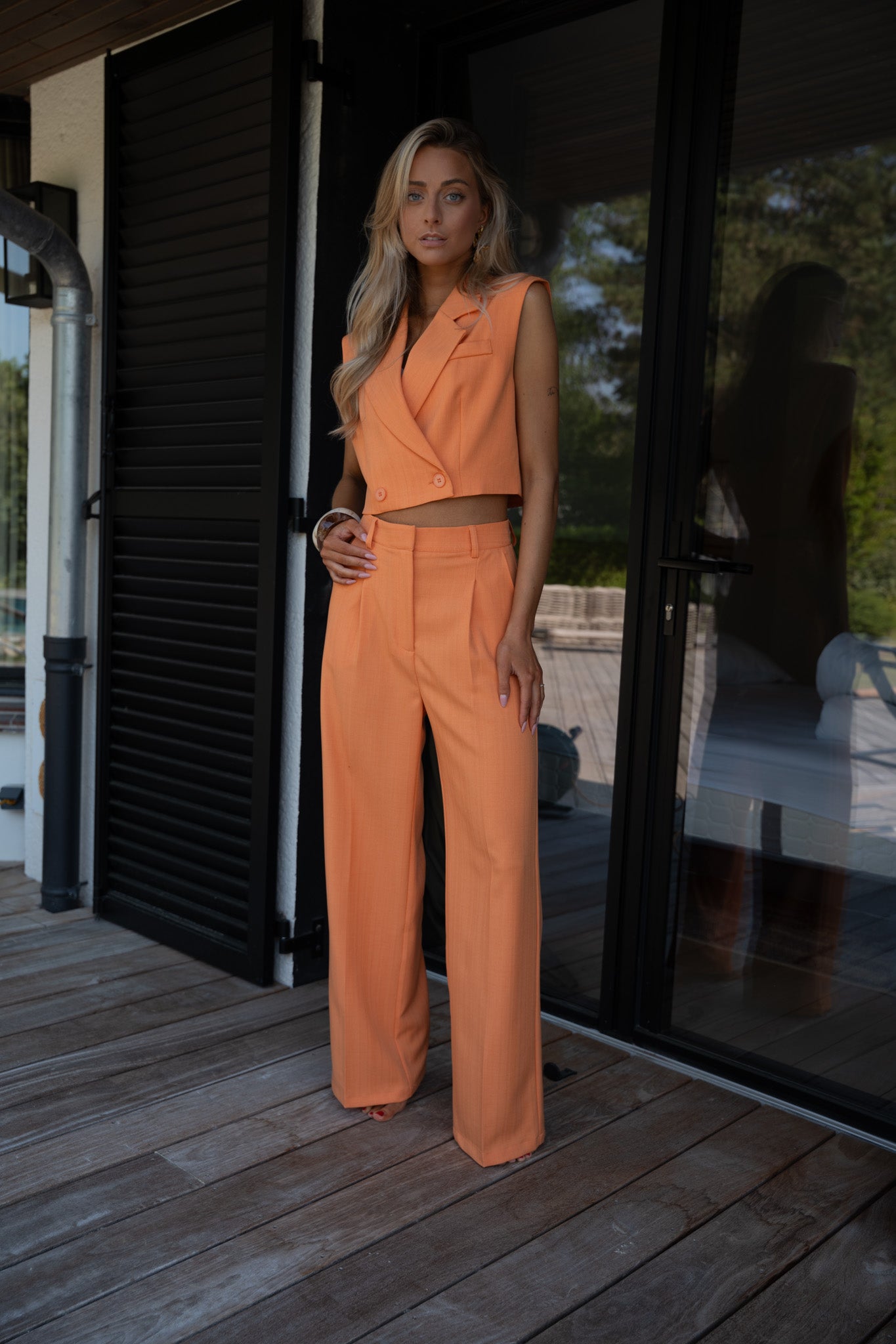 Zoé orange - Ensemble tailleur