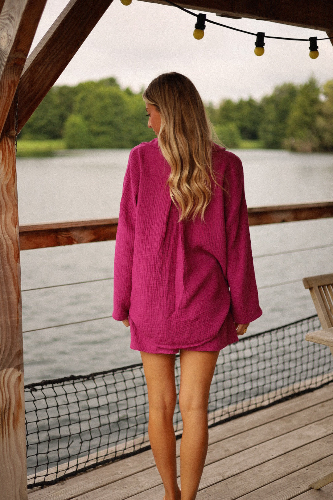 Vaiana prune - Chemise gaze de coton