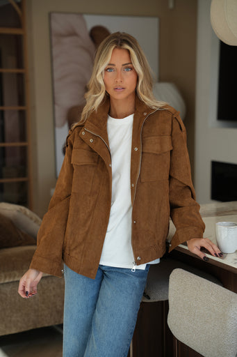Maylan camel - Veste suédée