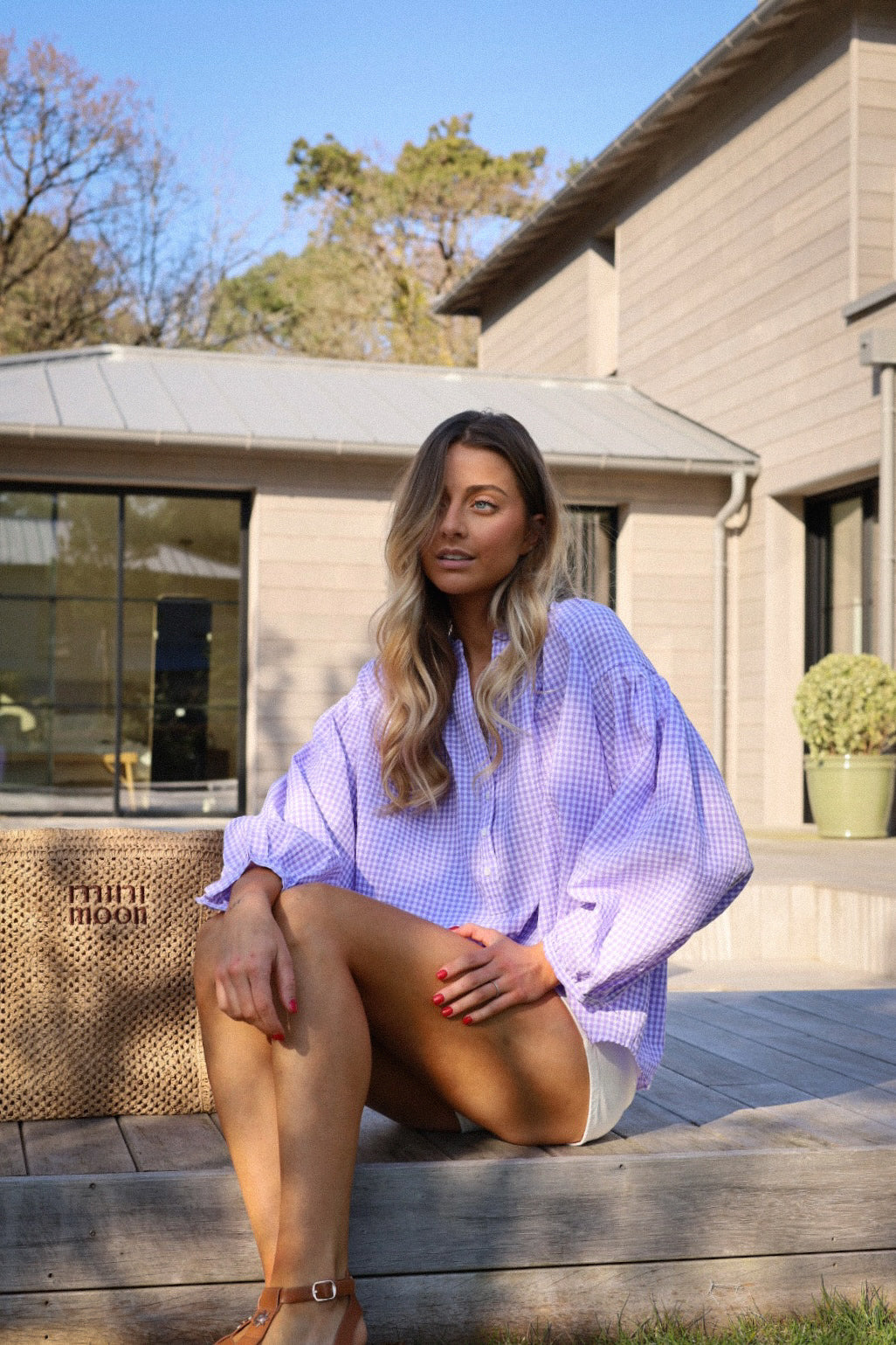 Katie violette - Blouse vichy