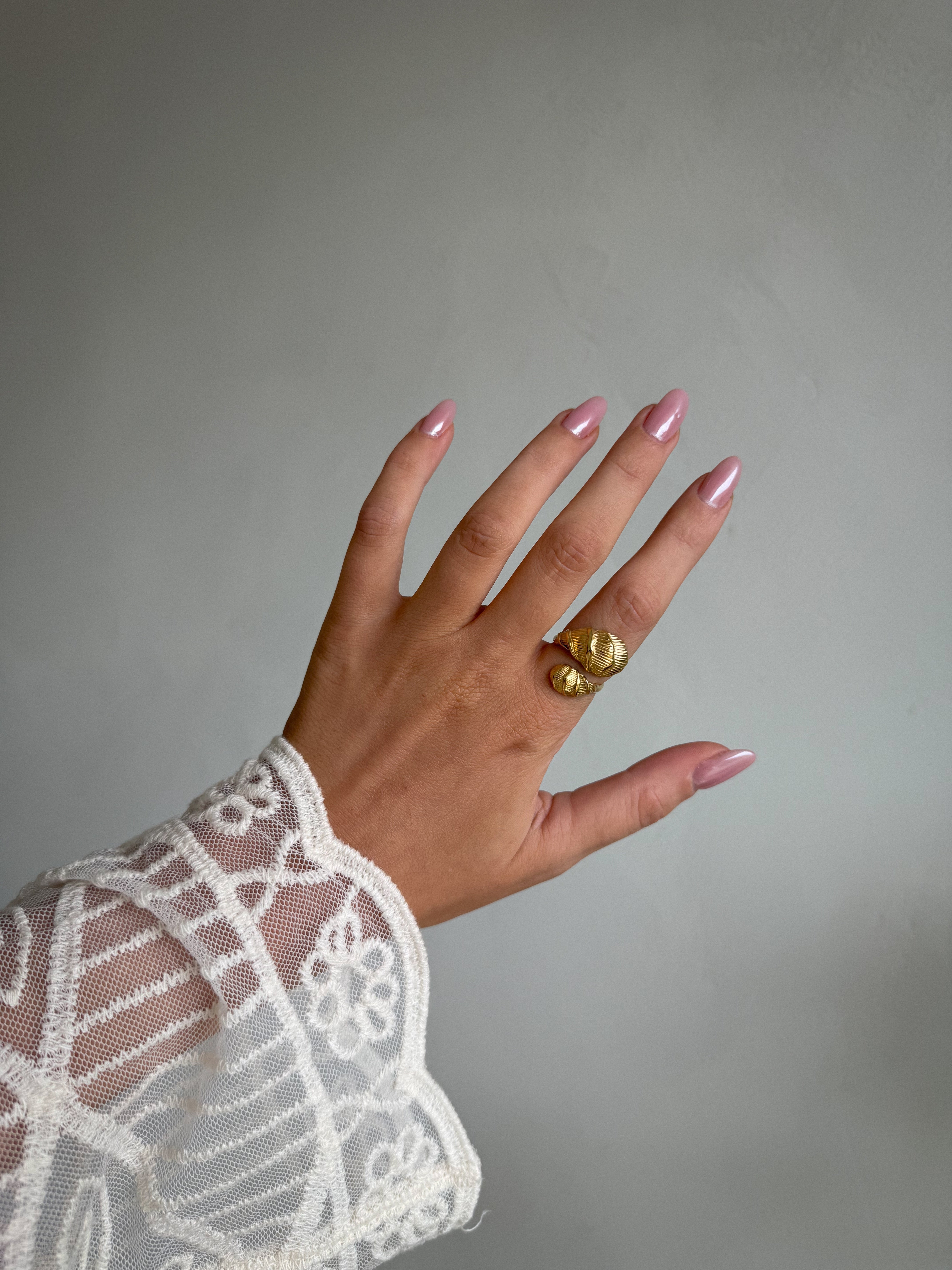 Constance dorée - Bague acier