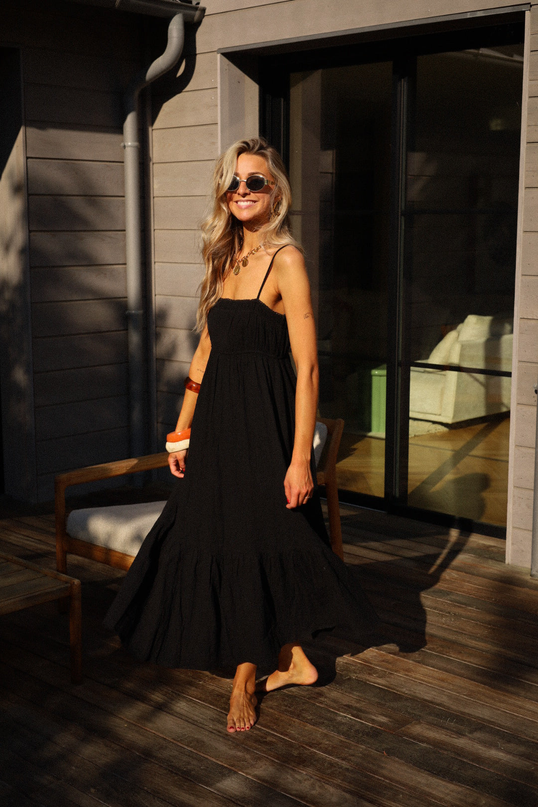 Ana noire - Robe gaze de coton