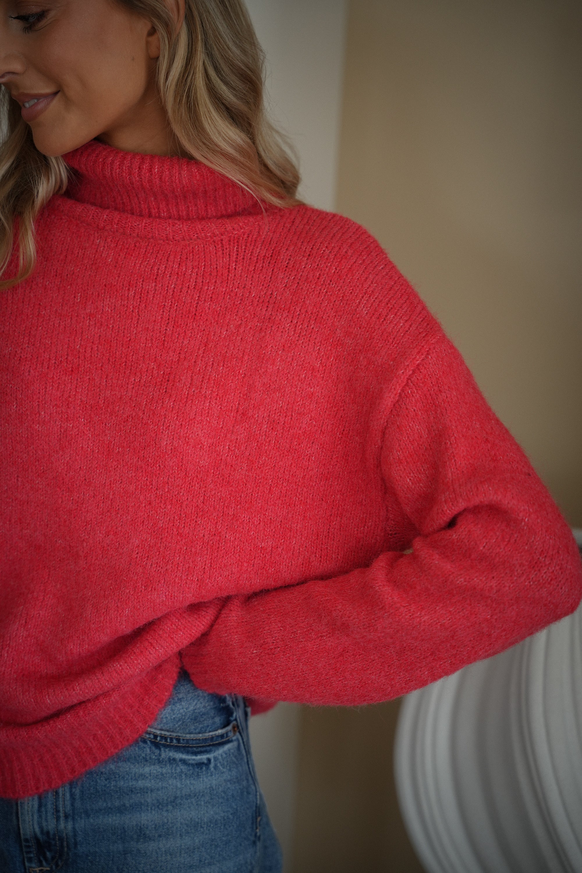 Lova corail - Pull col roulé