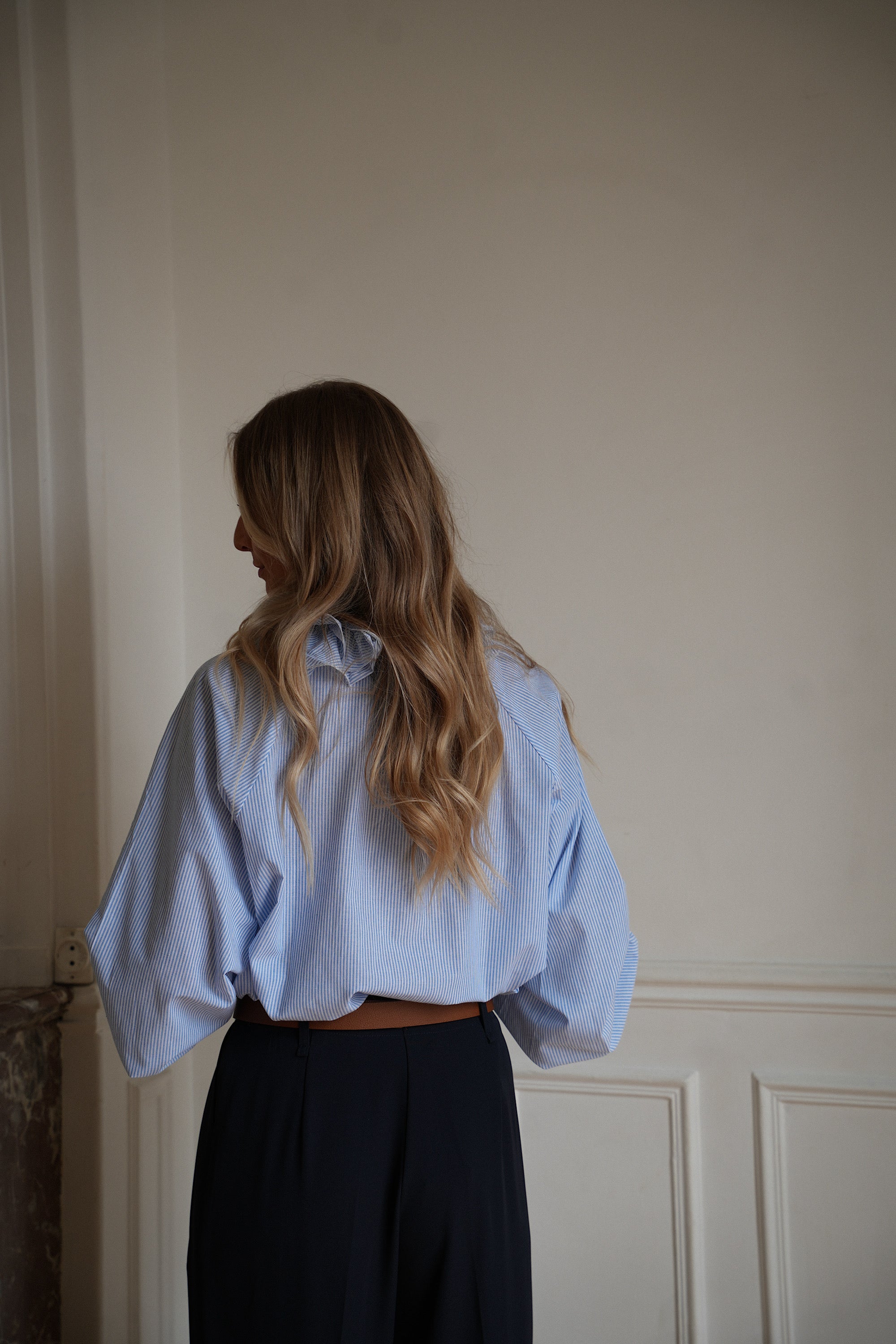 Paola bleue - Blouse rayée