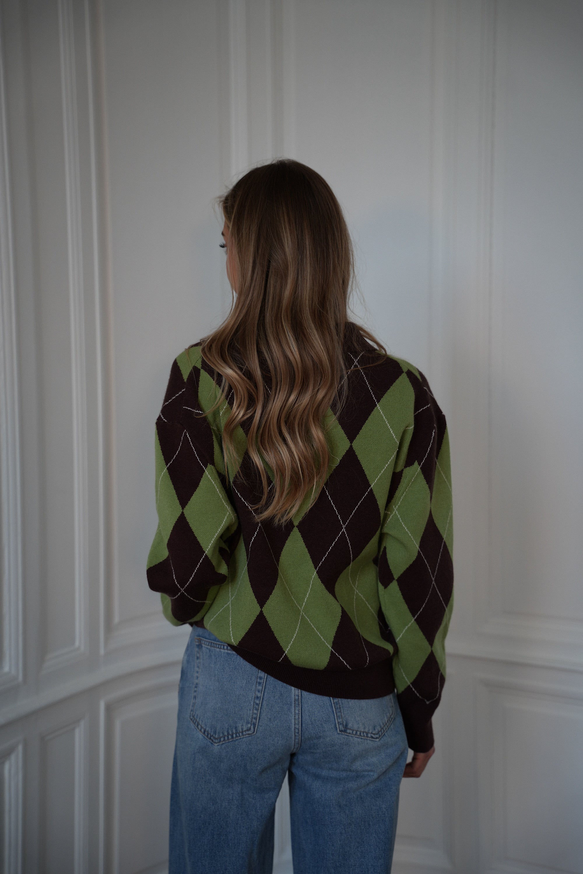 Solan vert - Pull losanges