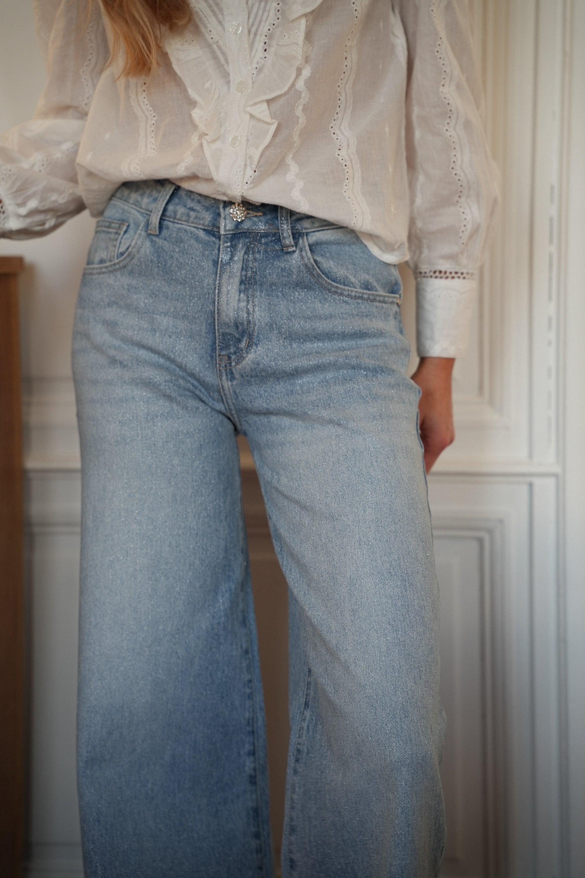 Charlotte bleu - Jean à paillettes