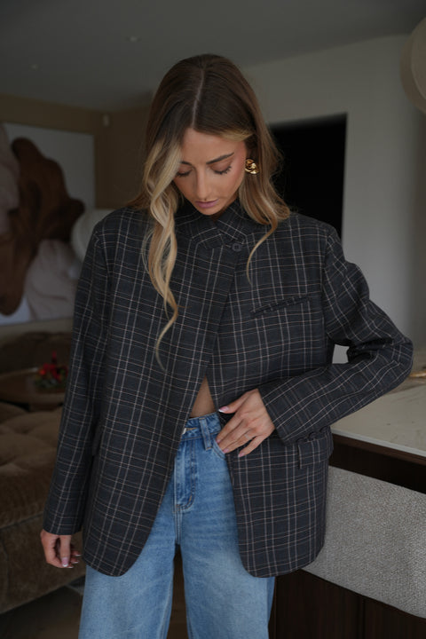 Loane gris - Blazer asymétrique
