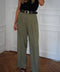 Achille kaki - Pantalon droit
