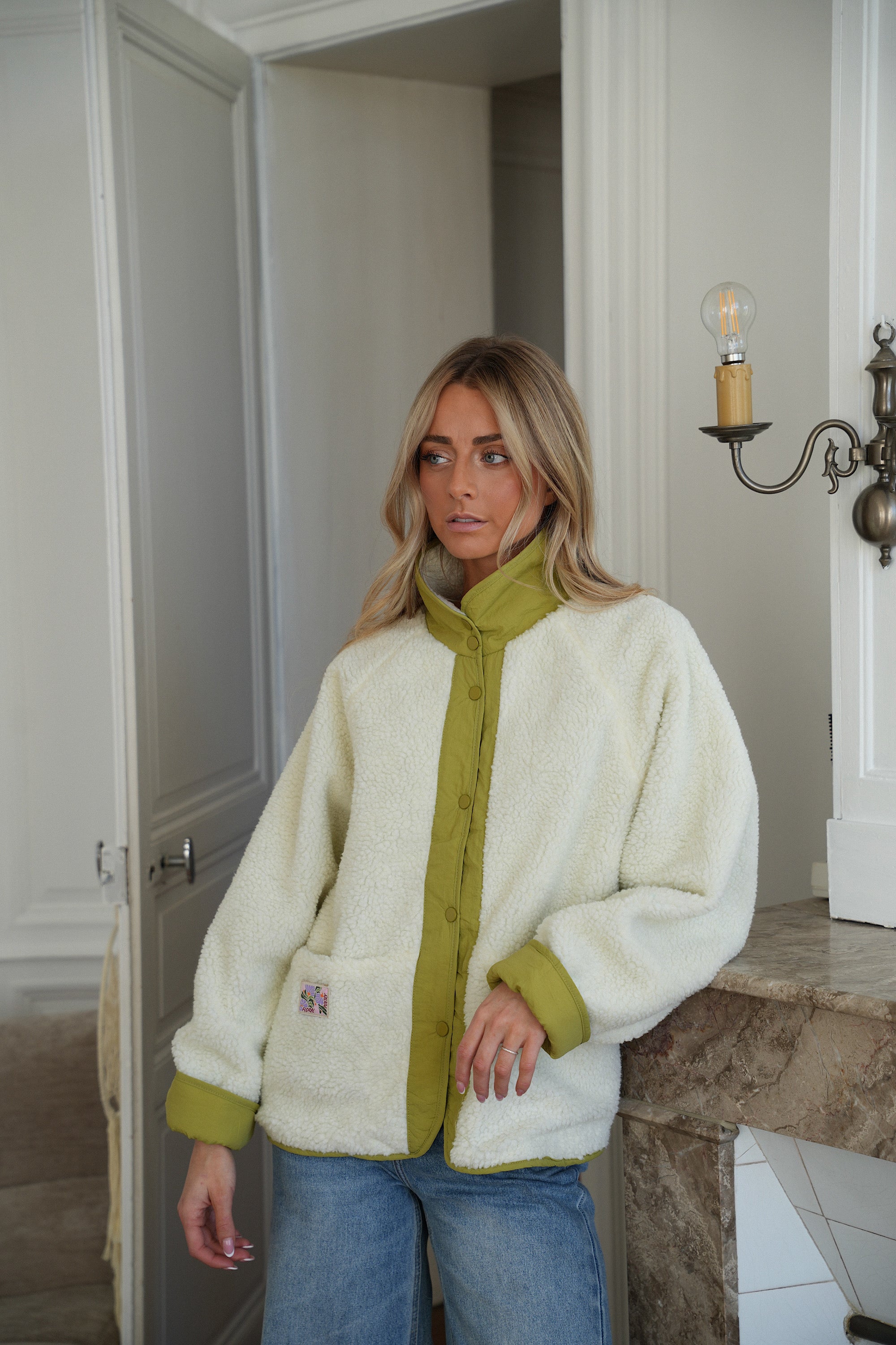 Lize olive - Veste réversible