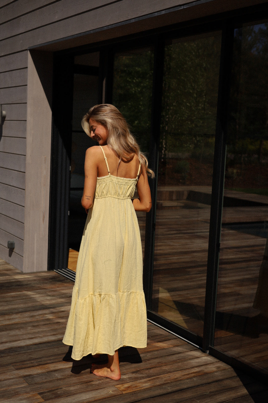 Ana jaune - Robe gaze de coton