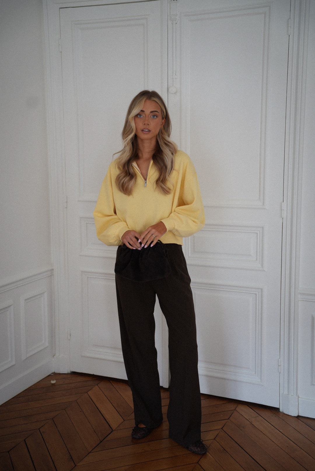 Ava jaune - Pull zippé