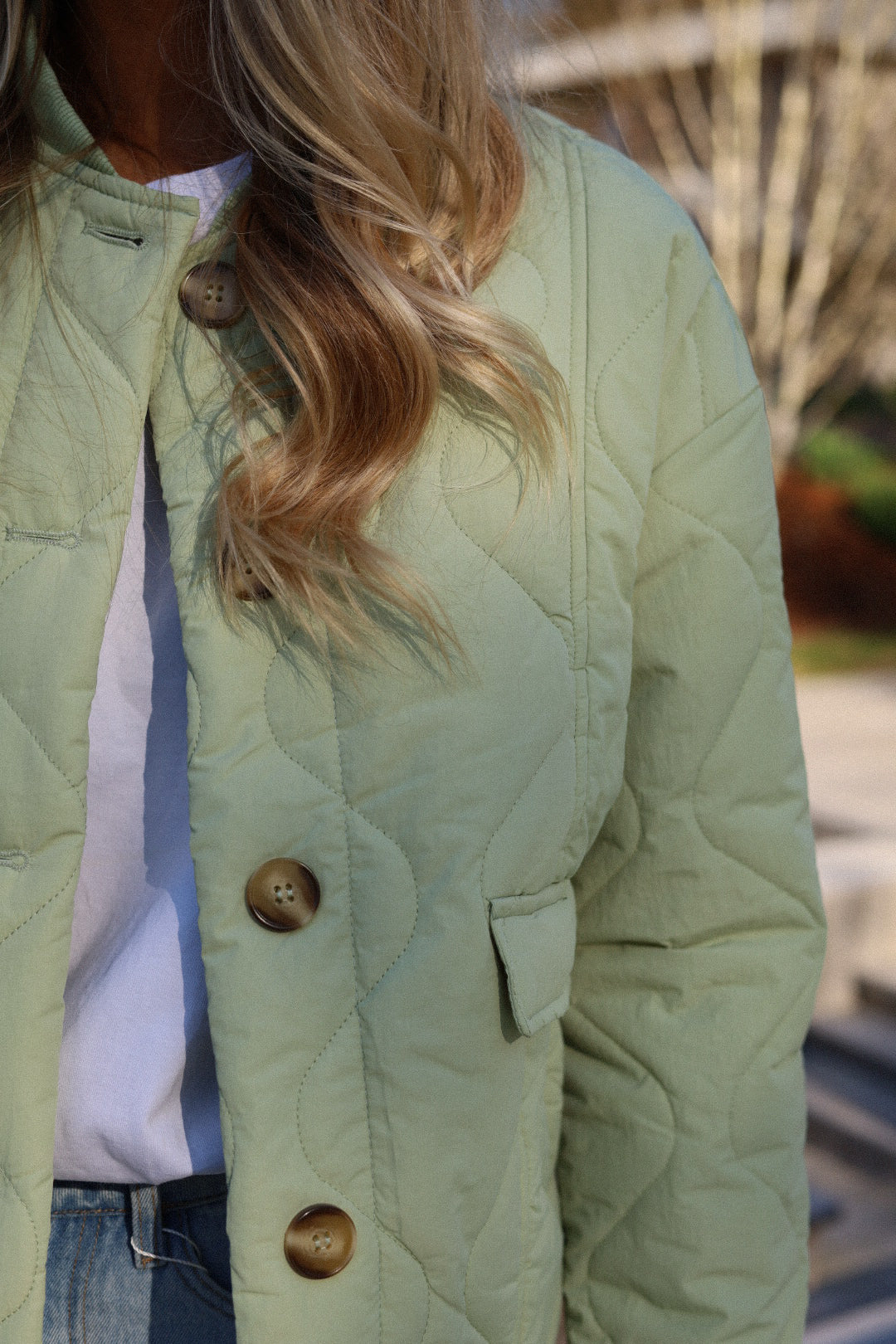 Charline vert d’eau - Veste matelassée