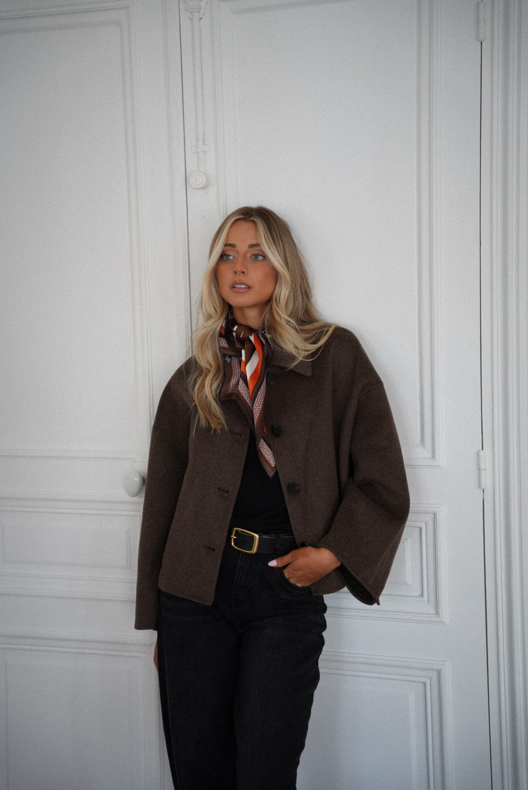 Lili chocolat - Foulard imprimé