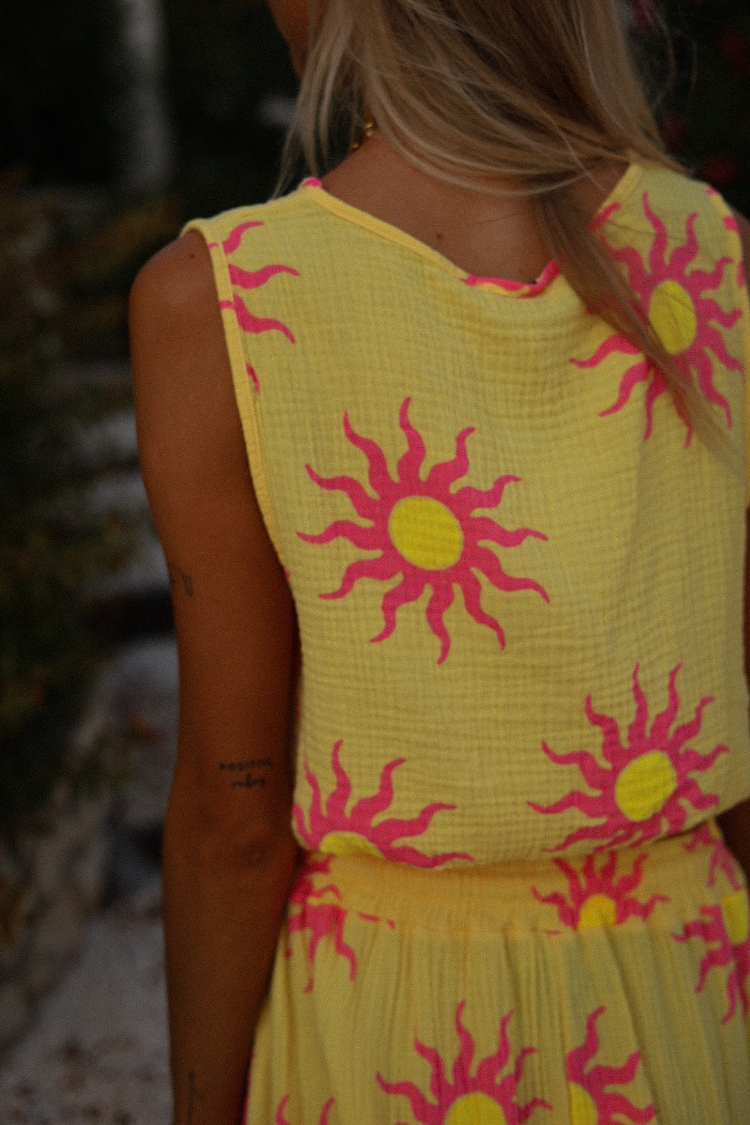 Solena jaune - Ensemble gaze de coton