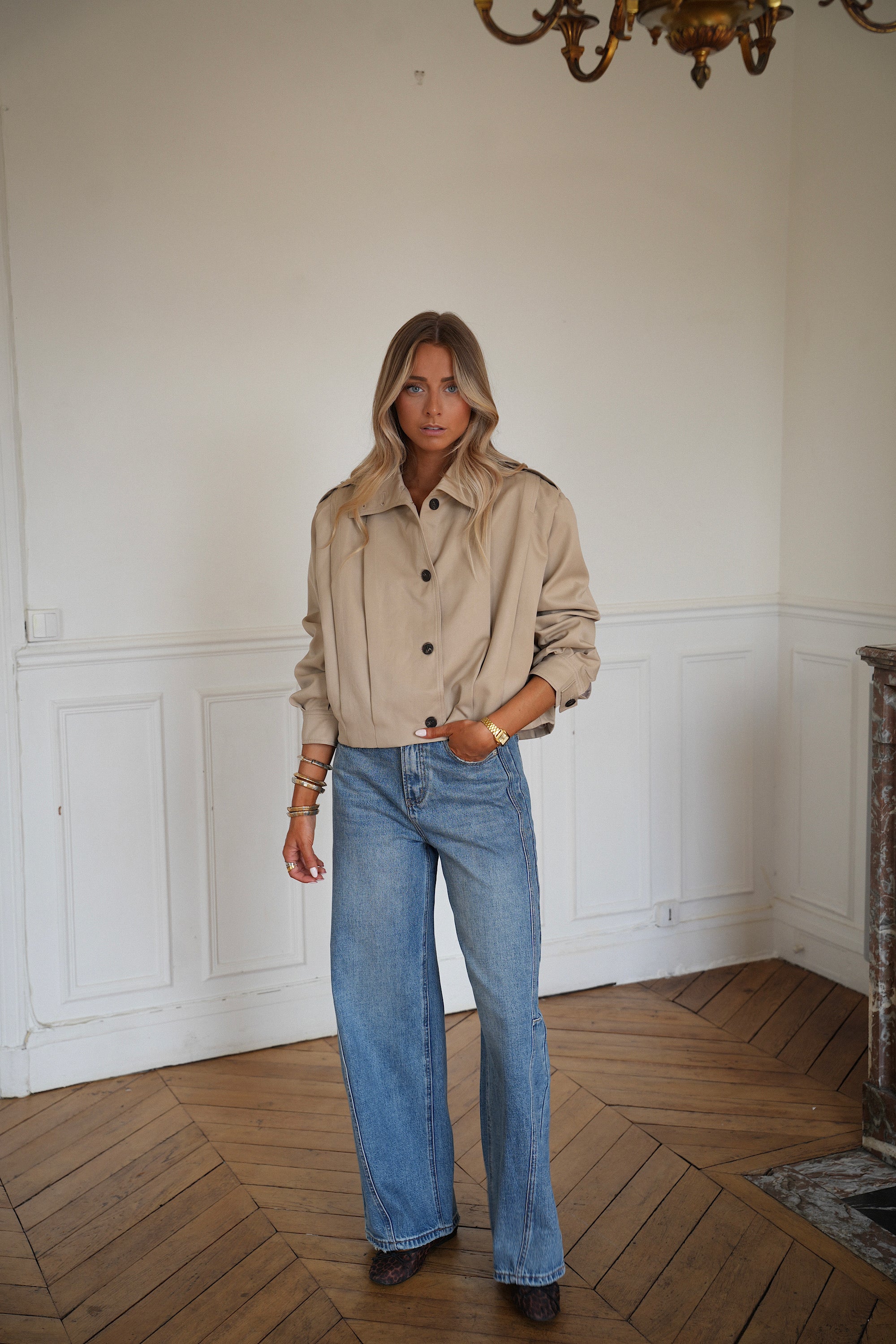 Morine beige - Veste boutonnée