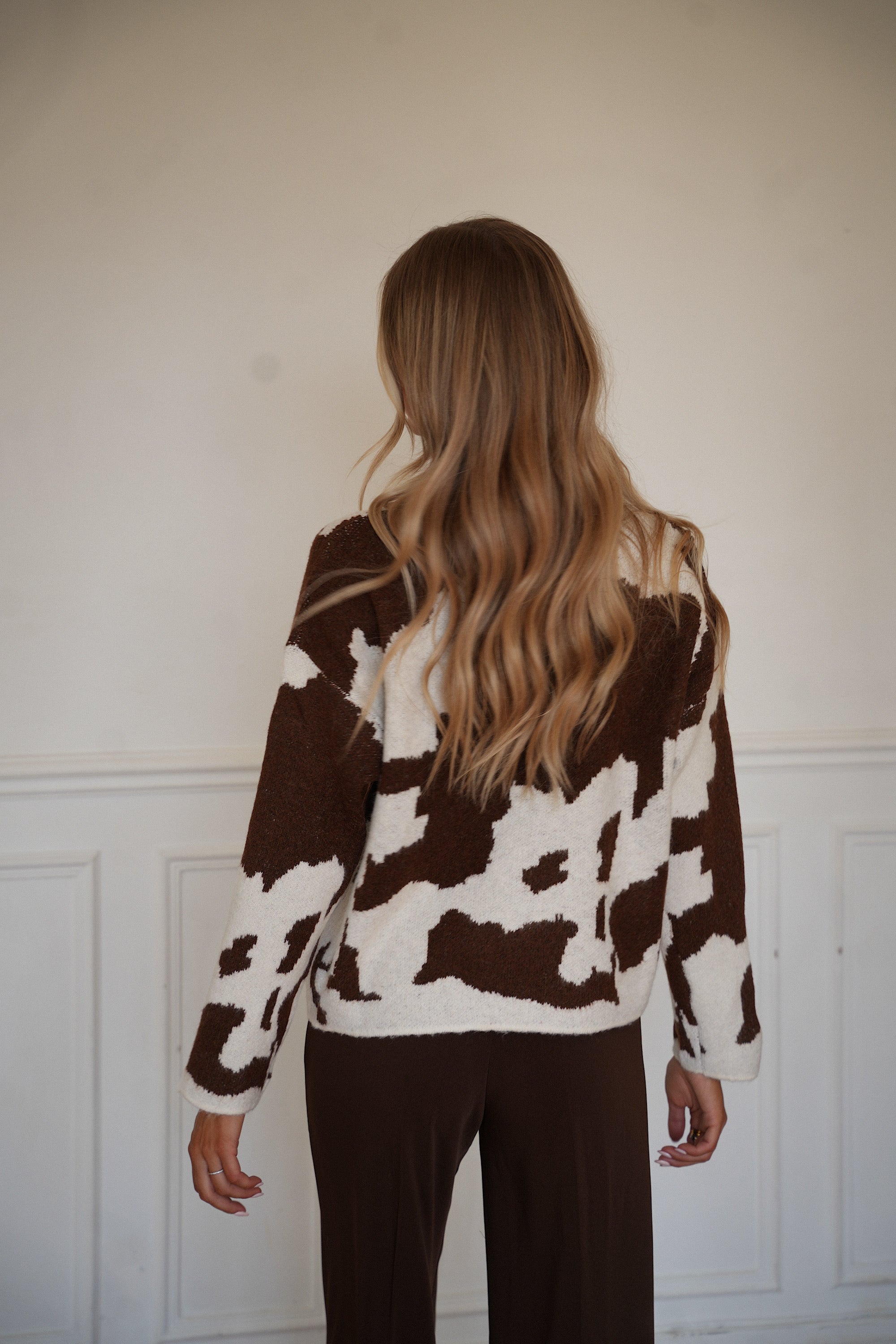 Maggy chocolat - Pull imprimé