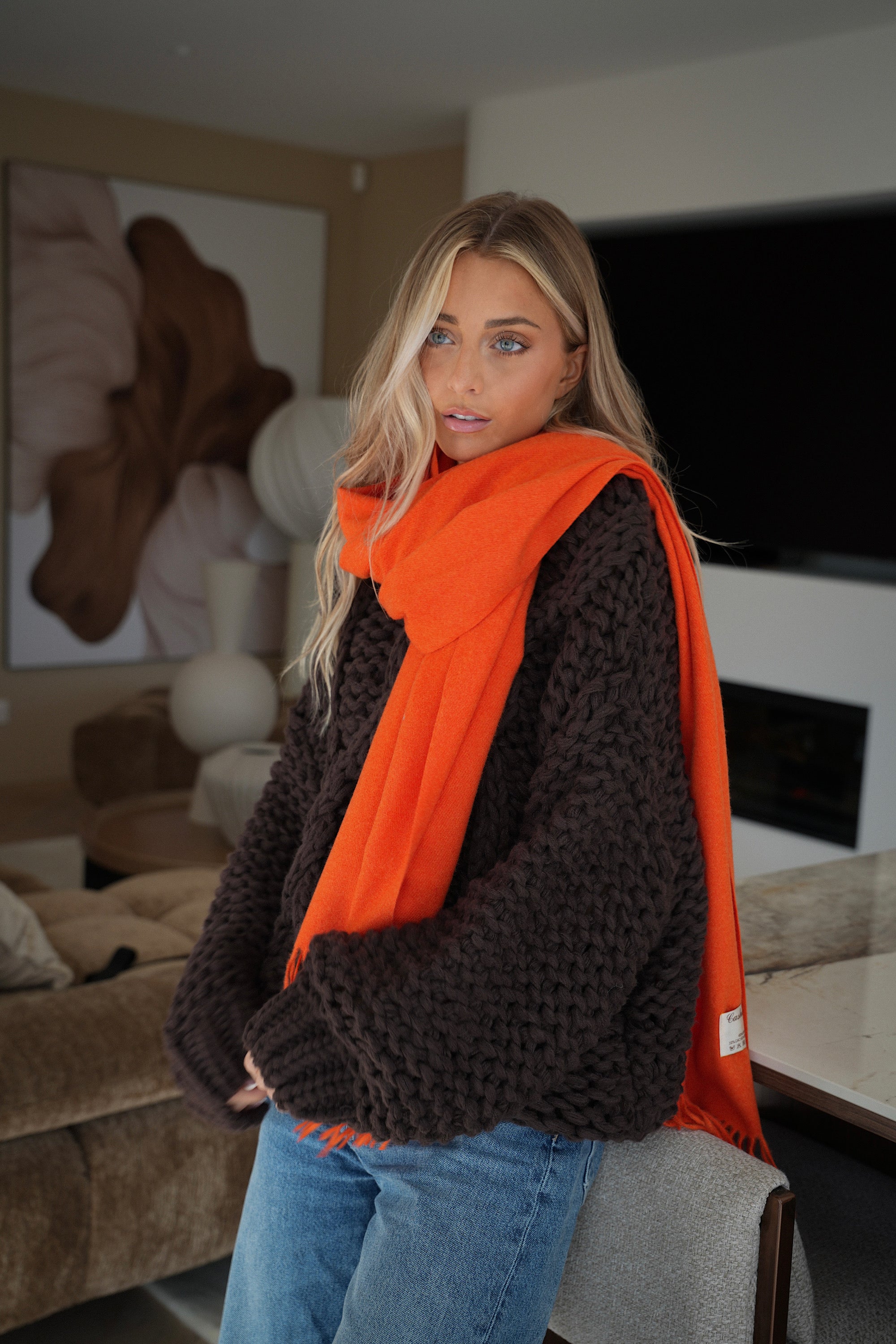 Capucine orange - Écharpe douce