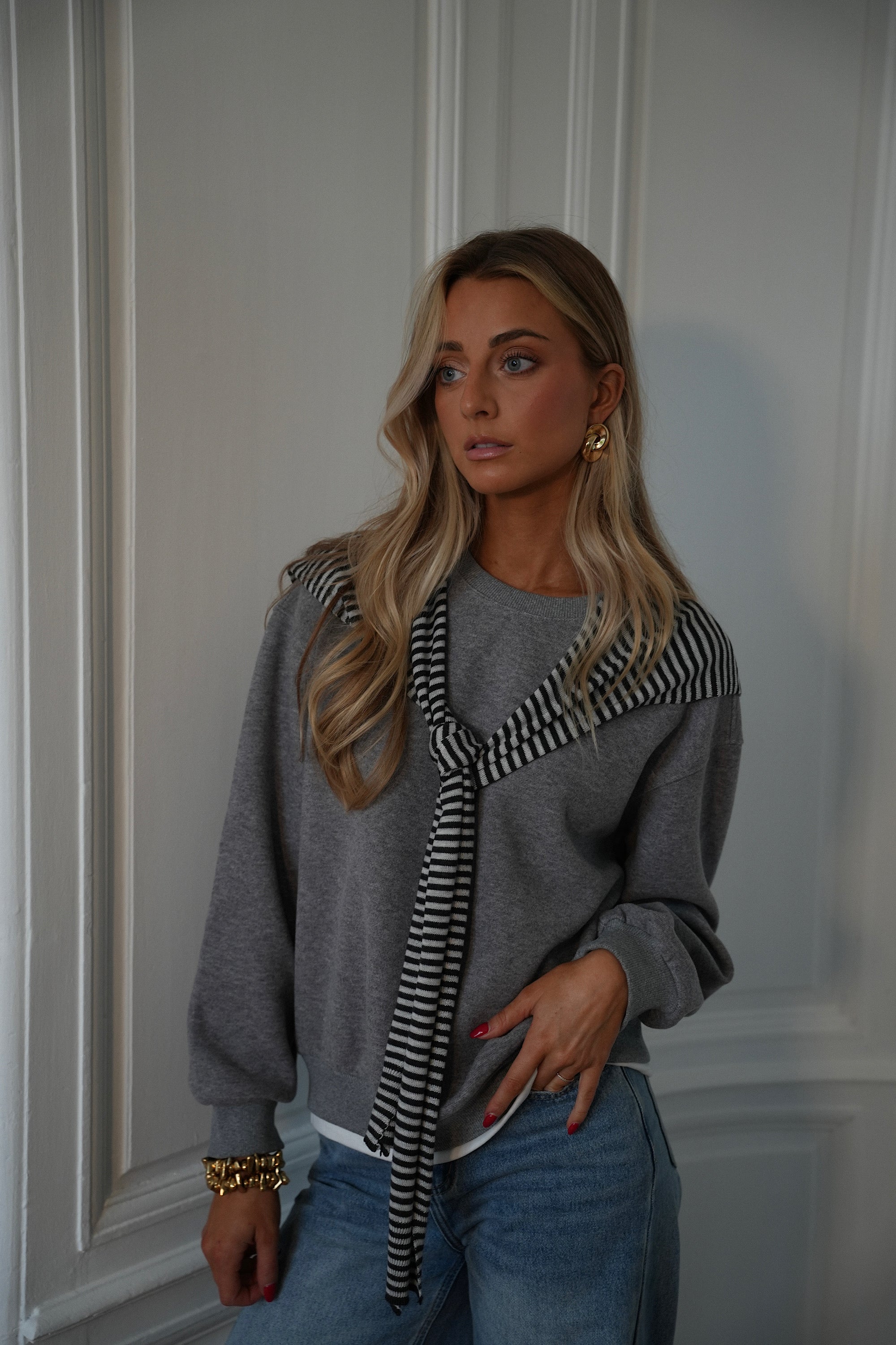 Nico gris clair - Sweat marinière