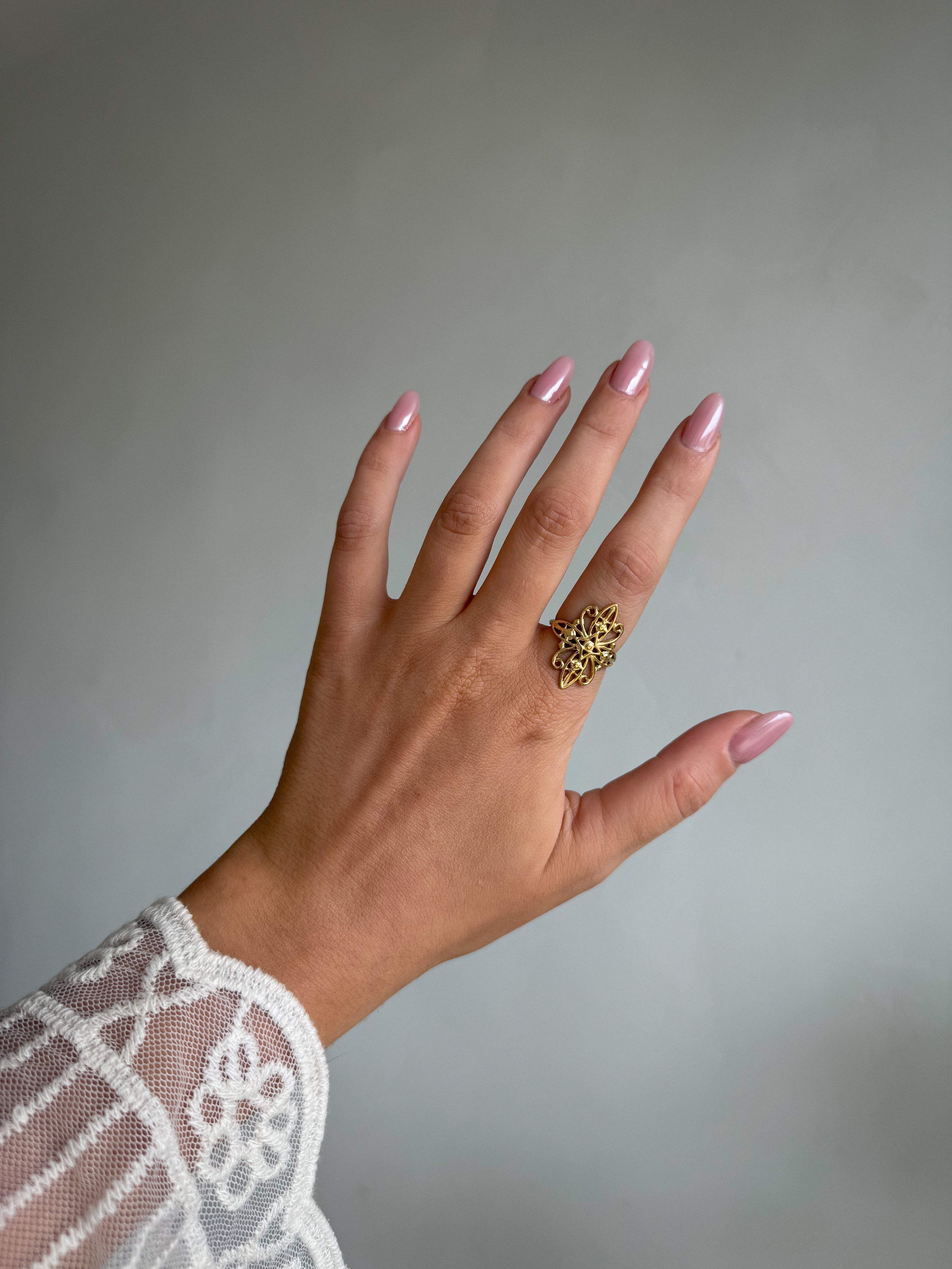 Alessia dorée - Bague acier