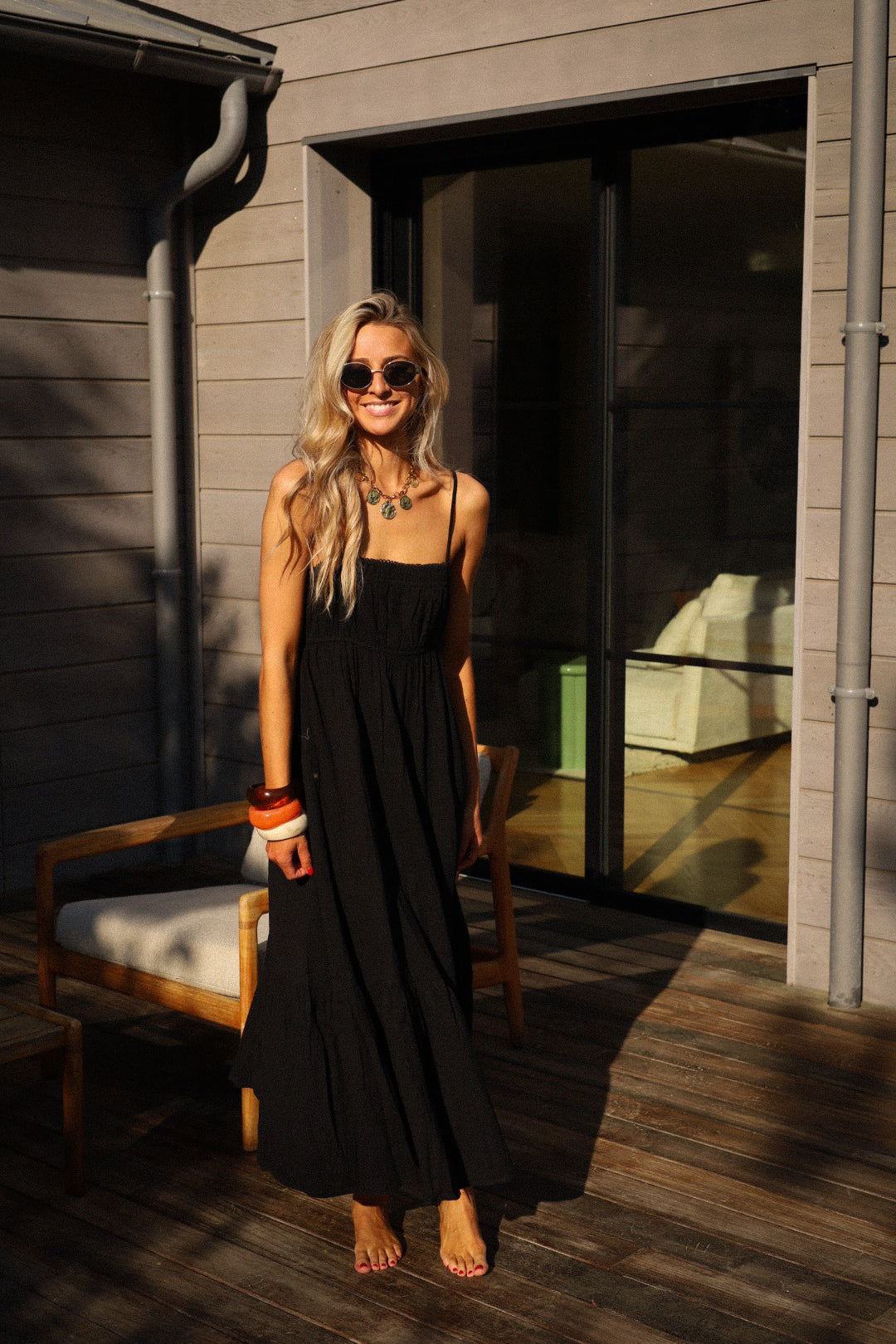 Ana noire - Robe gaze de coton