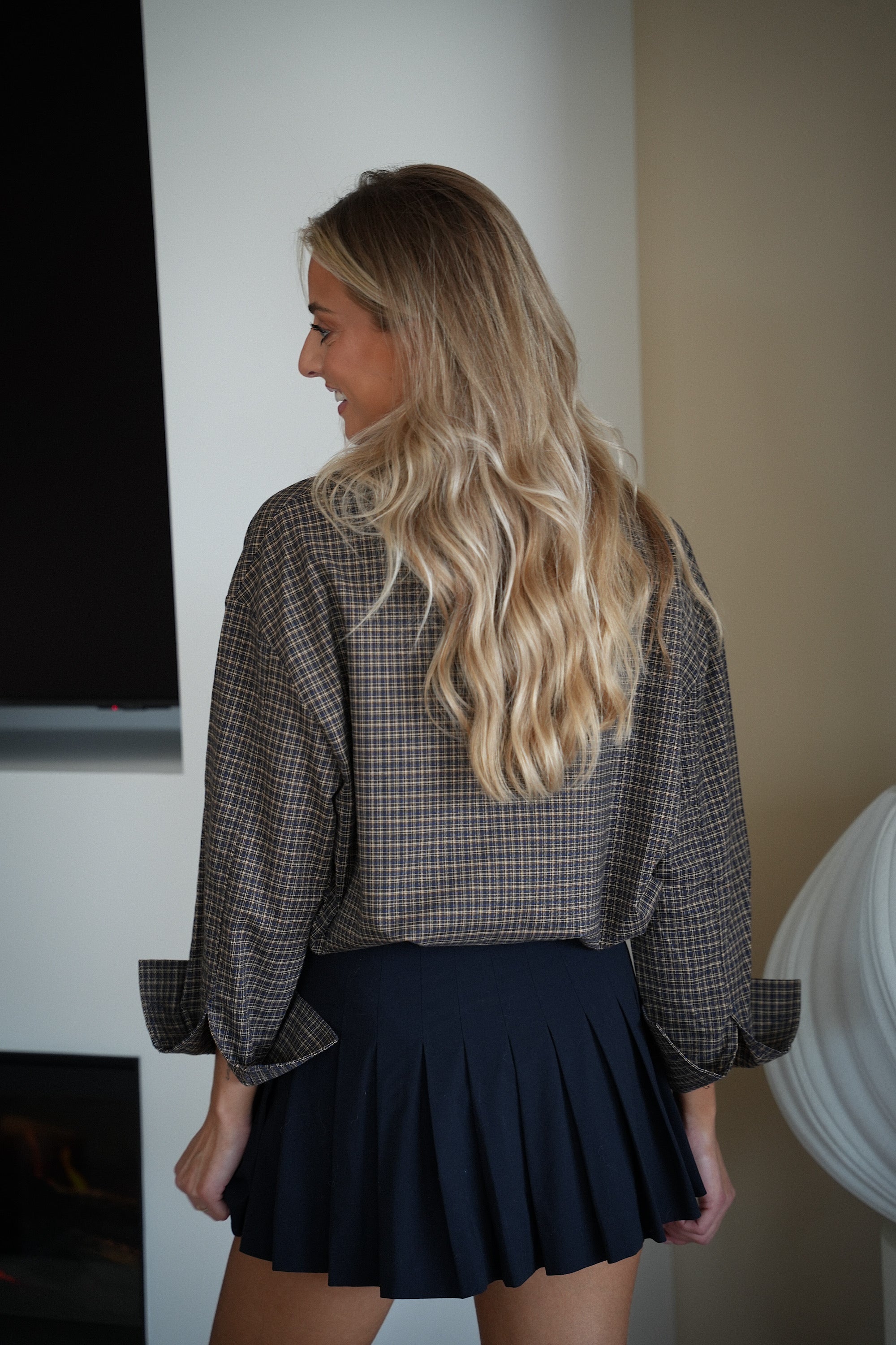 Agata bleue - Chemise à carreaux