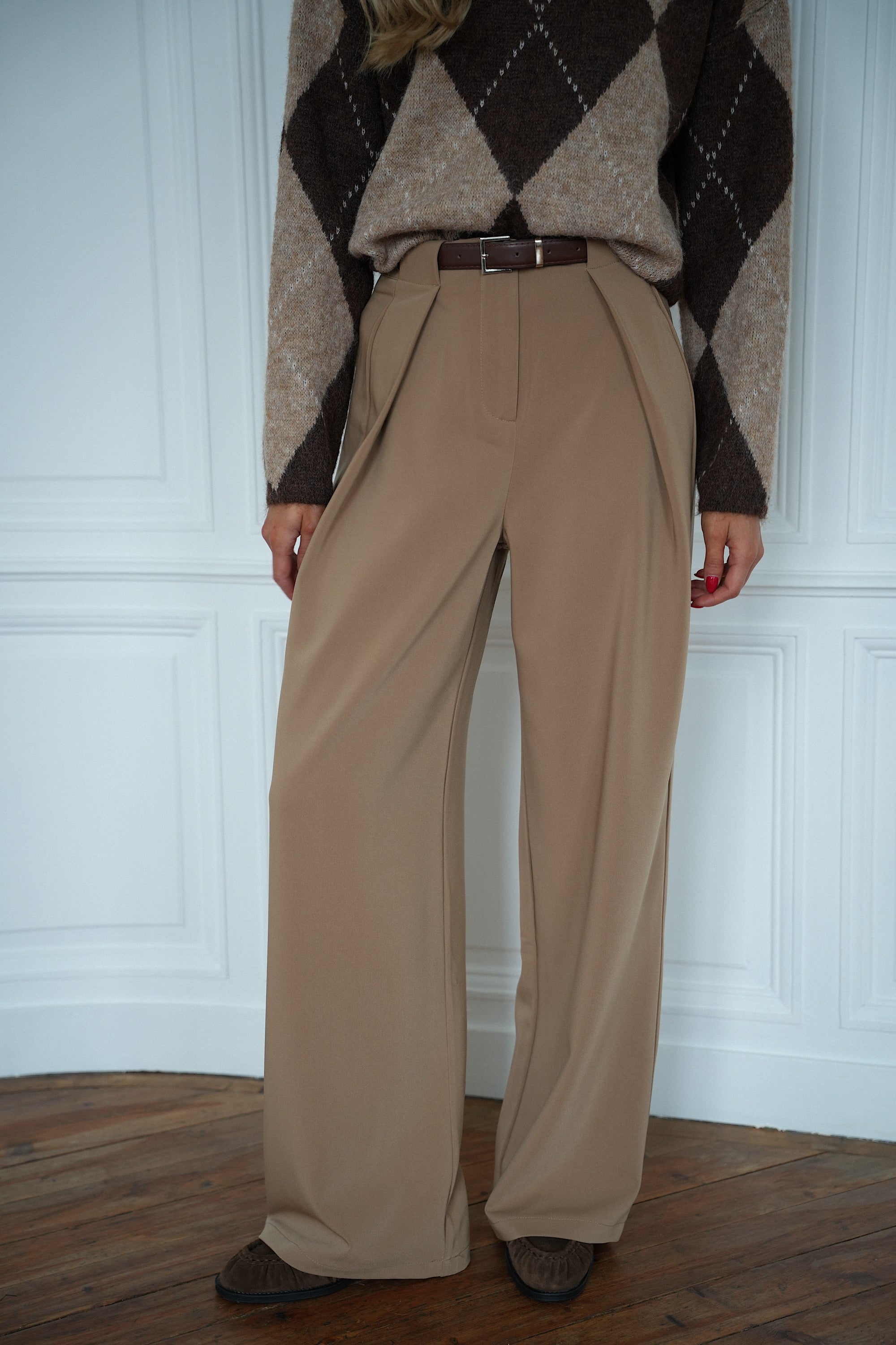 Sandro camel - Pantalon droit