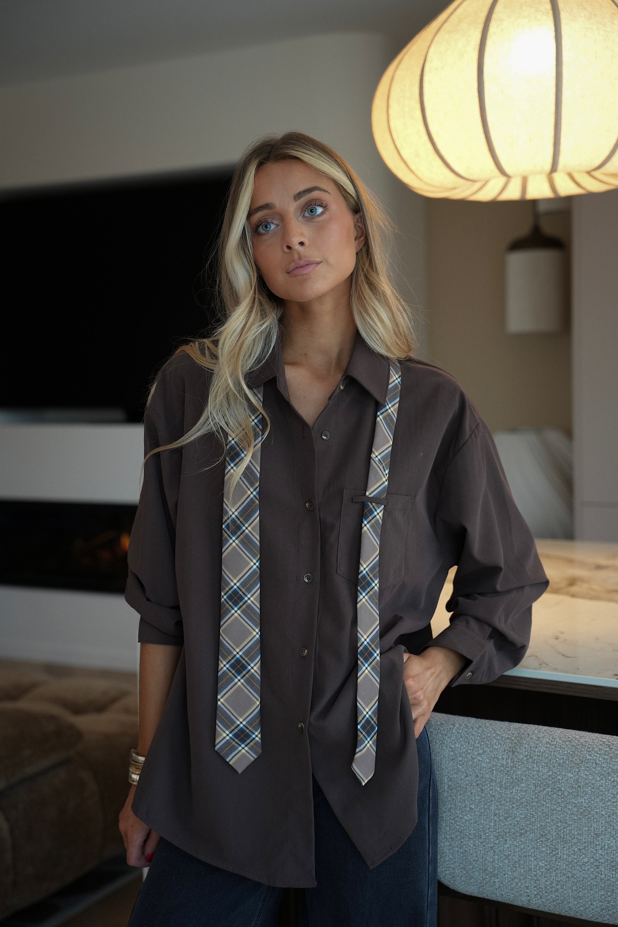 Valentina chocolat - Chemise cravate