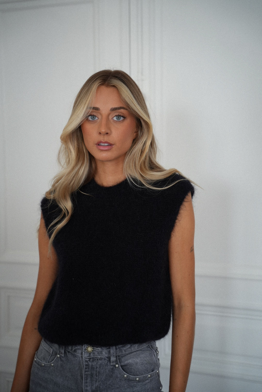 Polino noir - Pull sans manches