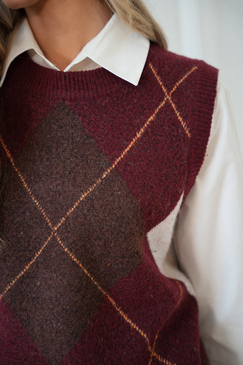 Loona bordeaux - Pull sans manches