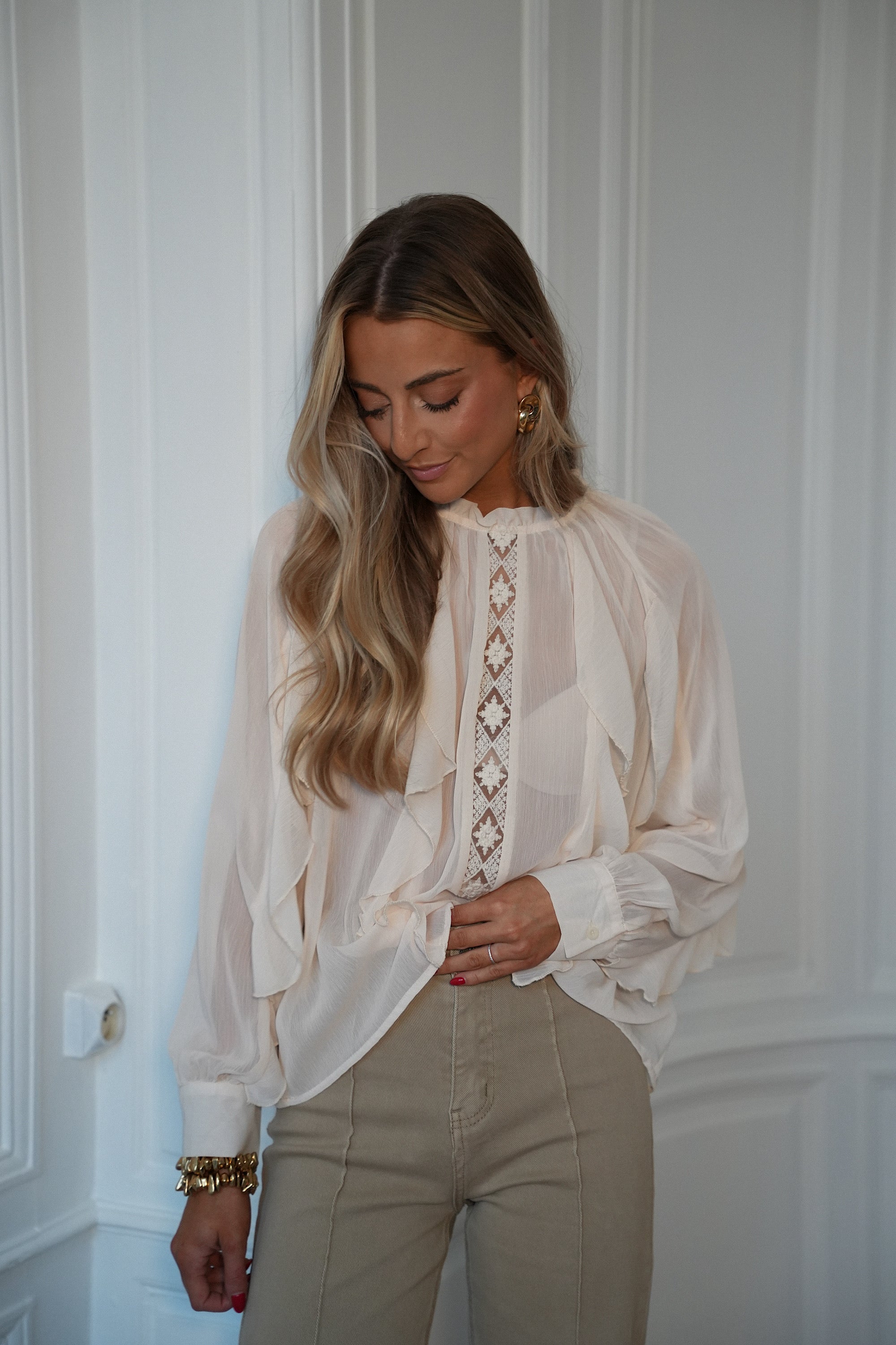 Talina crème - Blouse fluide