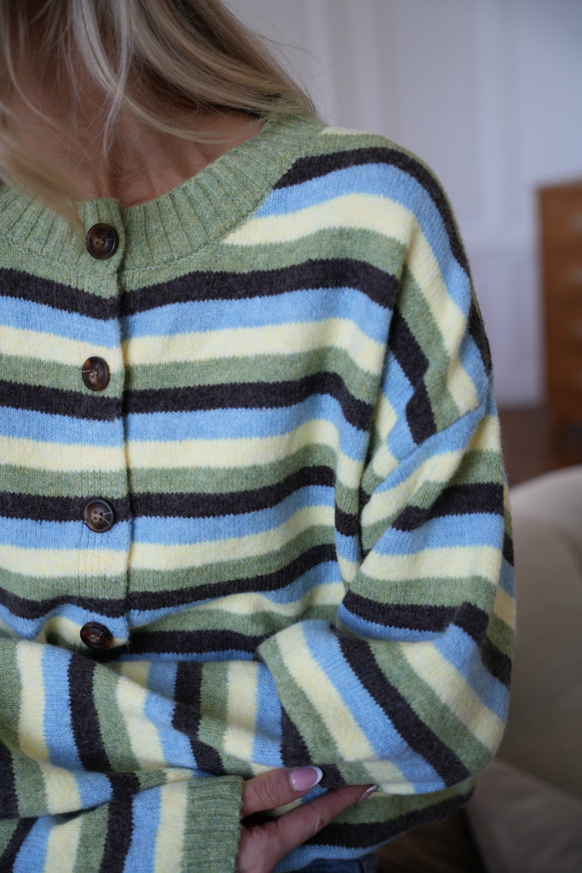 Victor vert - Gilet rayé