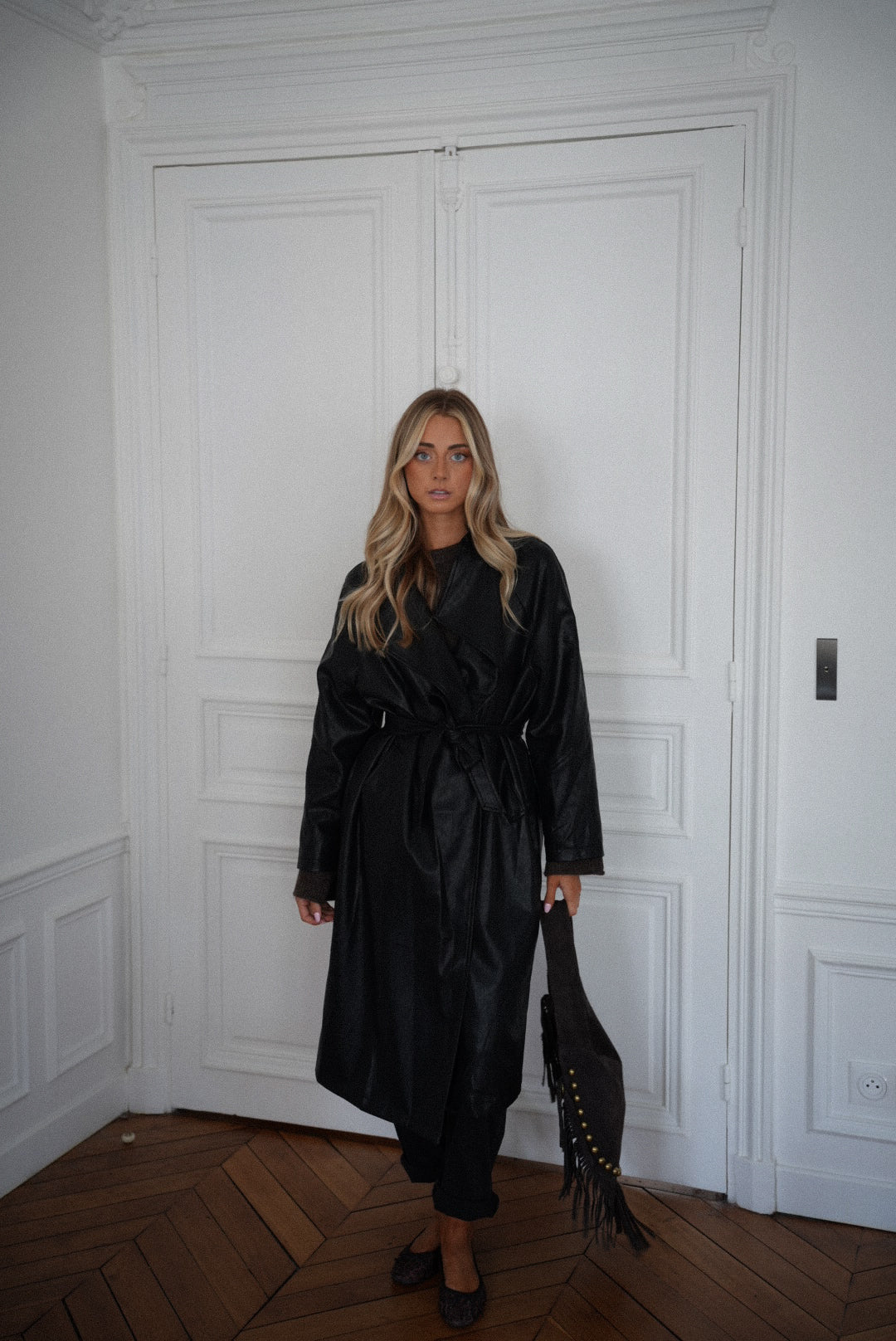 Penelope noir - Manteau en cuir