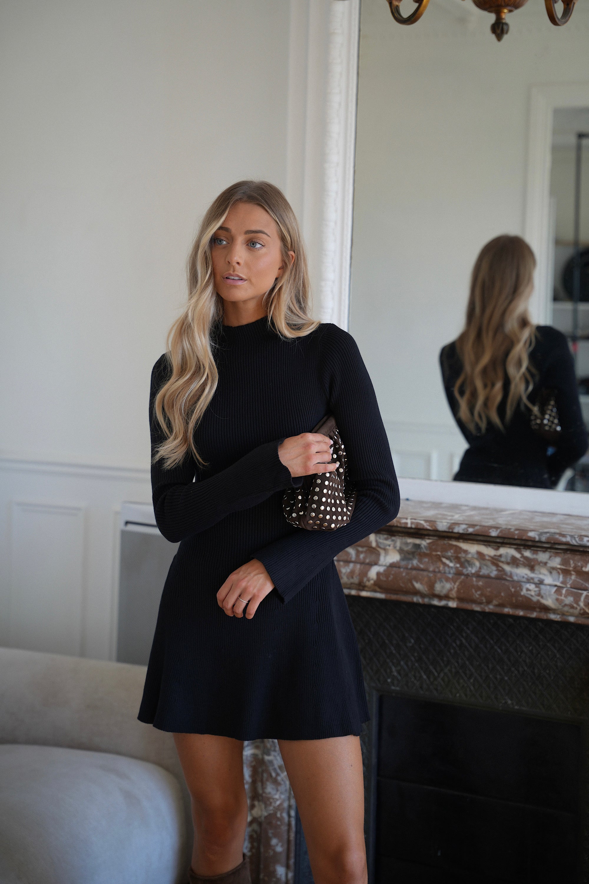 Elodie noire - Robe en maille