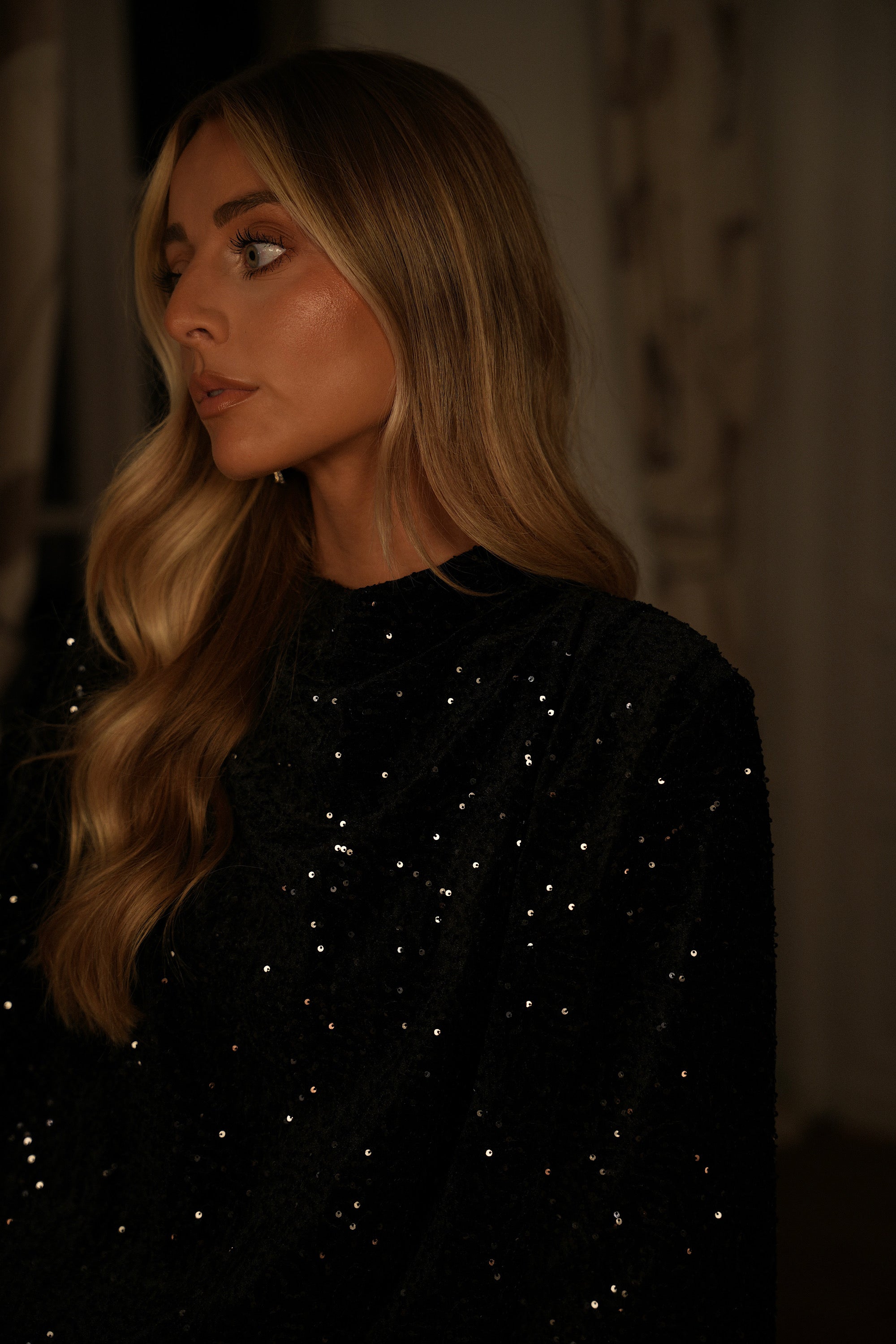 Jordane noire - Blouse à sequins