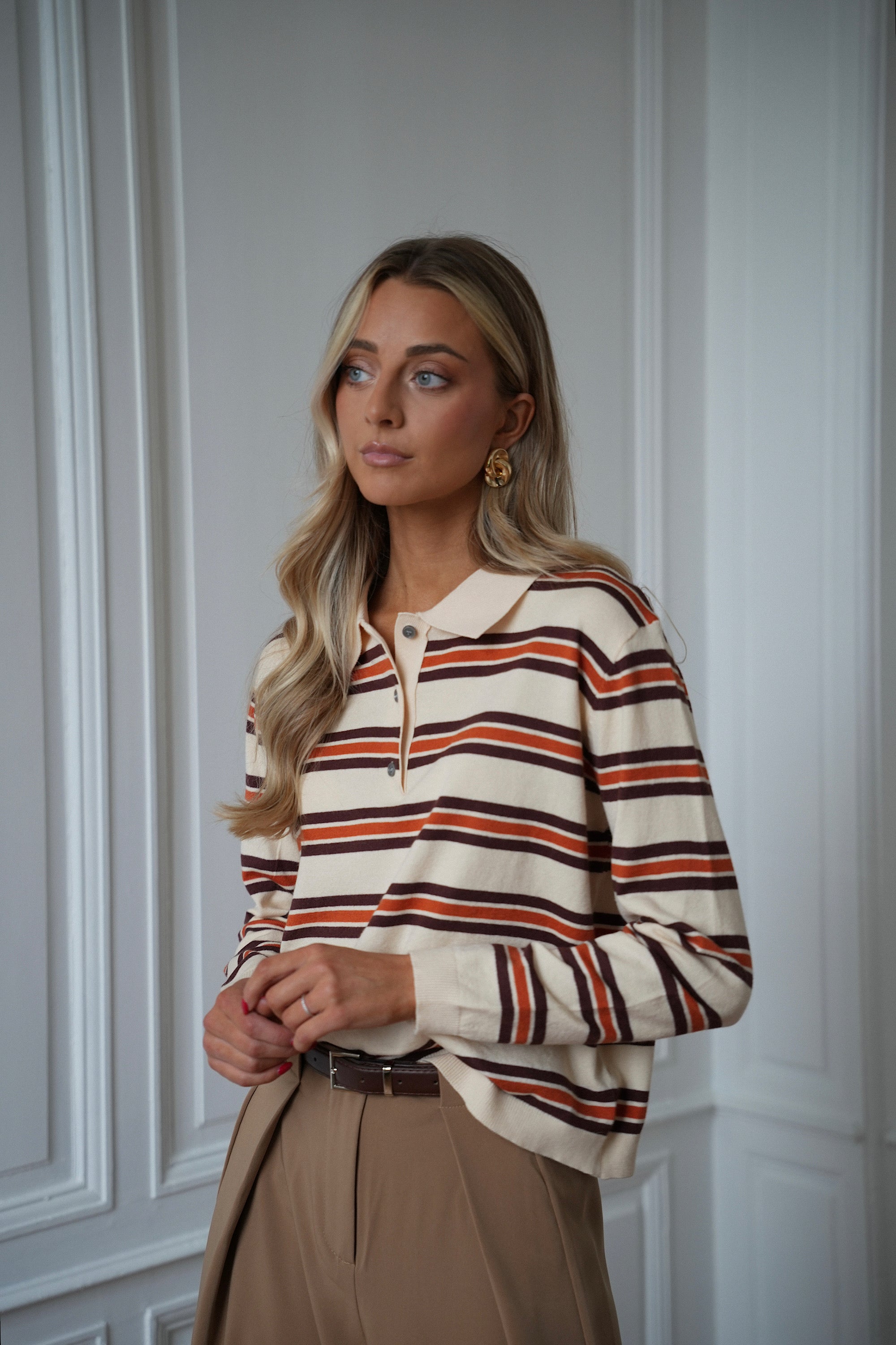 Annissa crème - Pull rayé