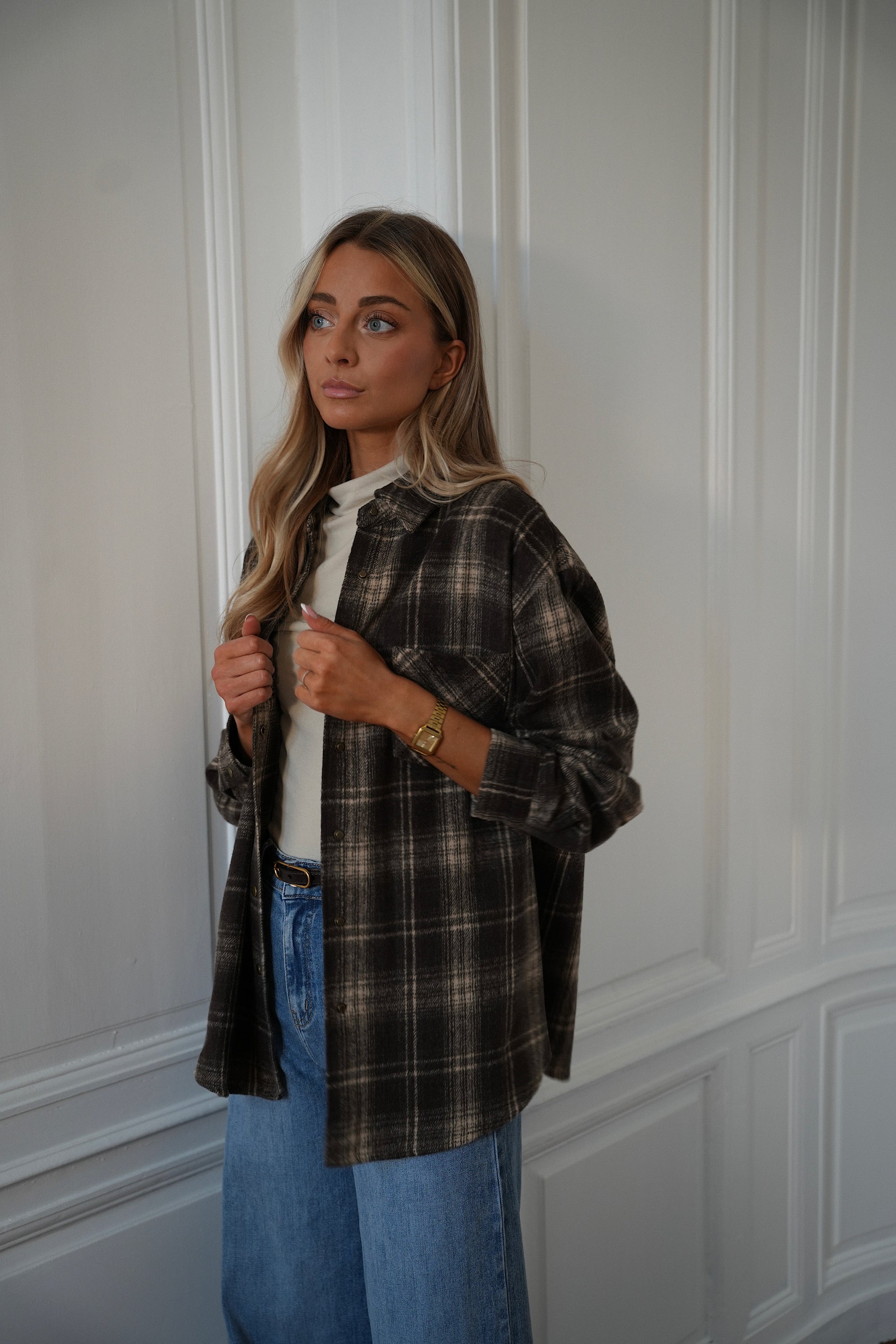 Cassy chocolat - Chemise à carreaux