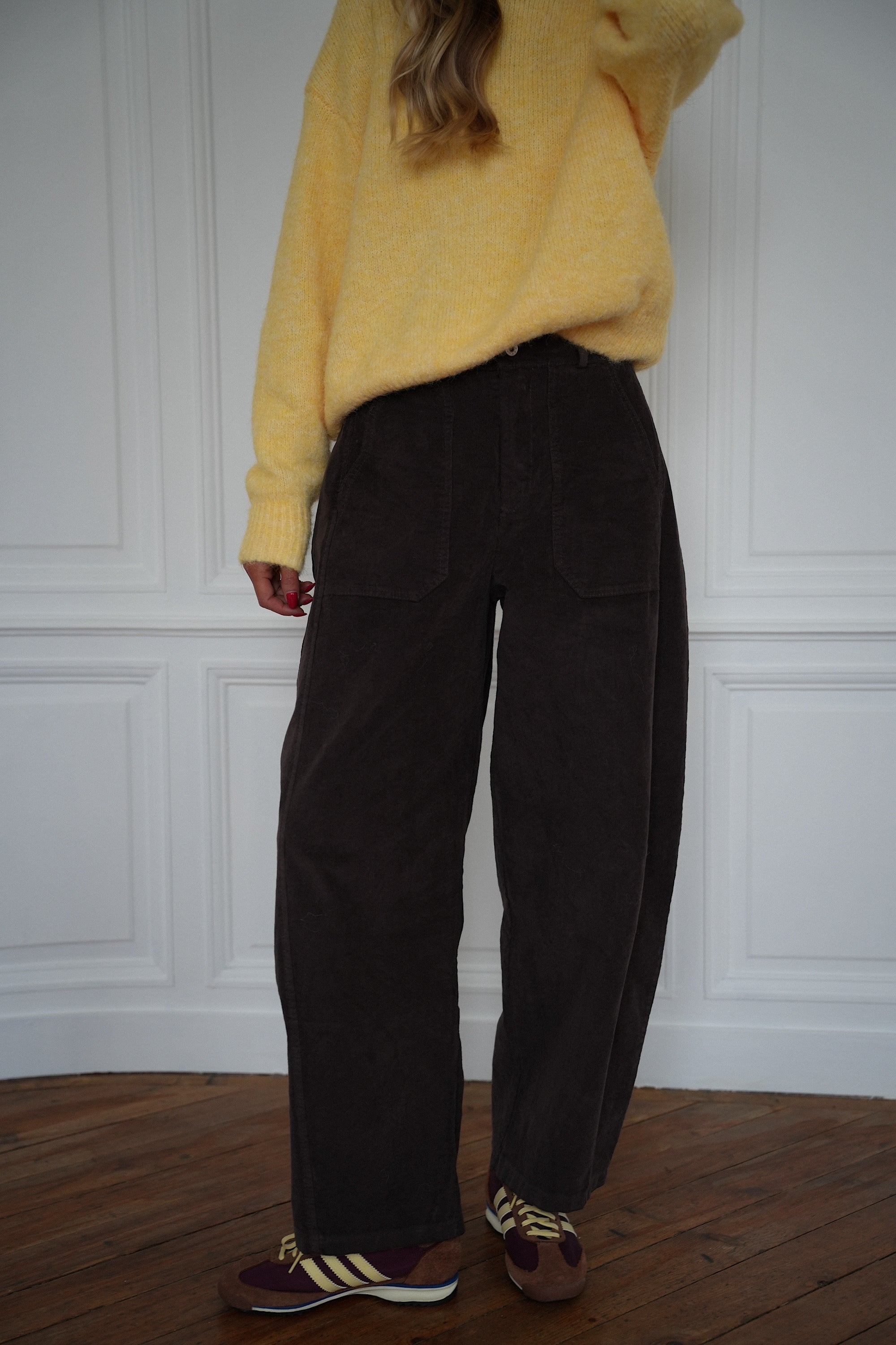 Elly chocolat - Pantalon velours