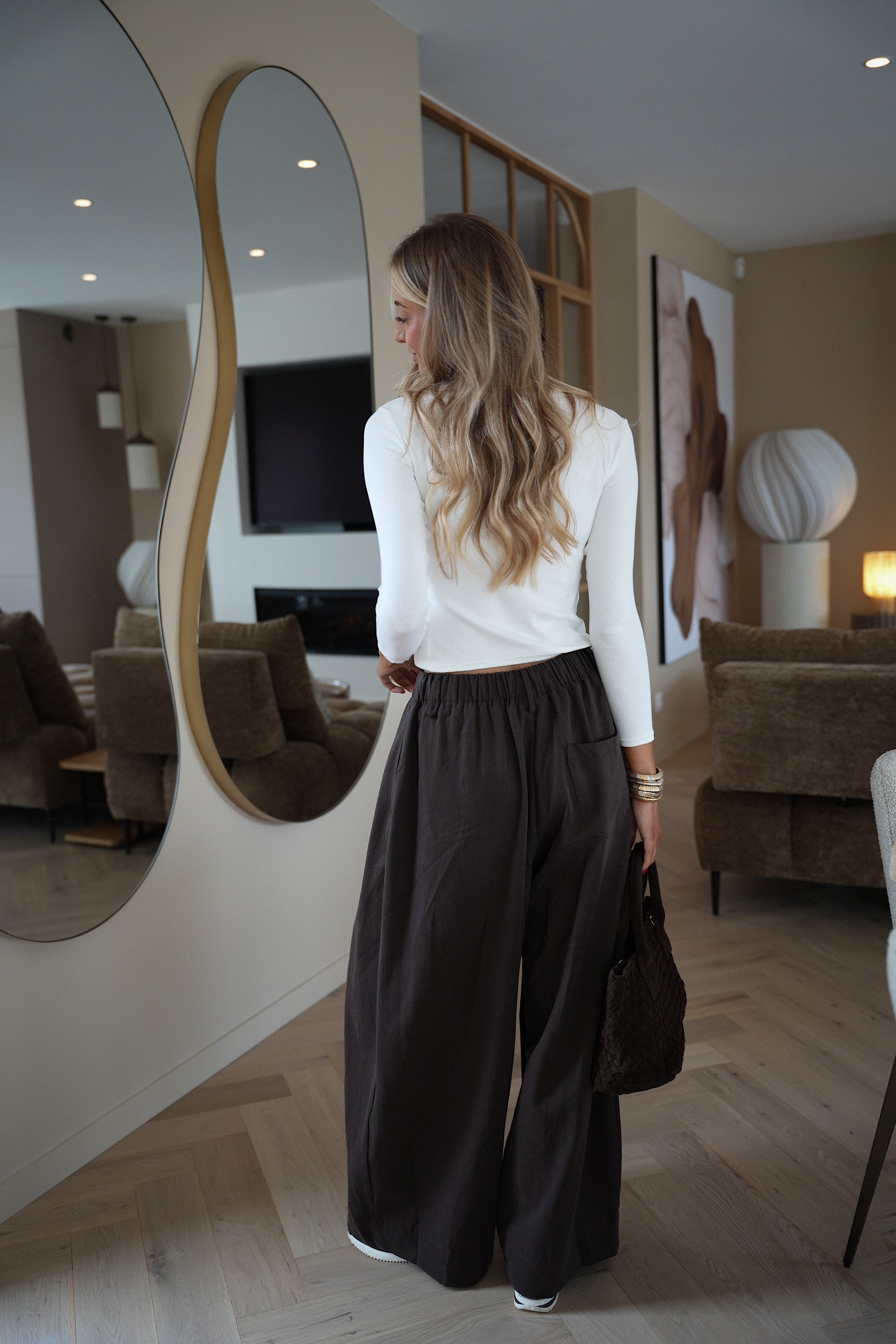 Lorya chocolat - Pantalon ample