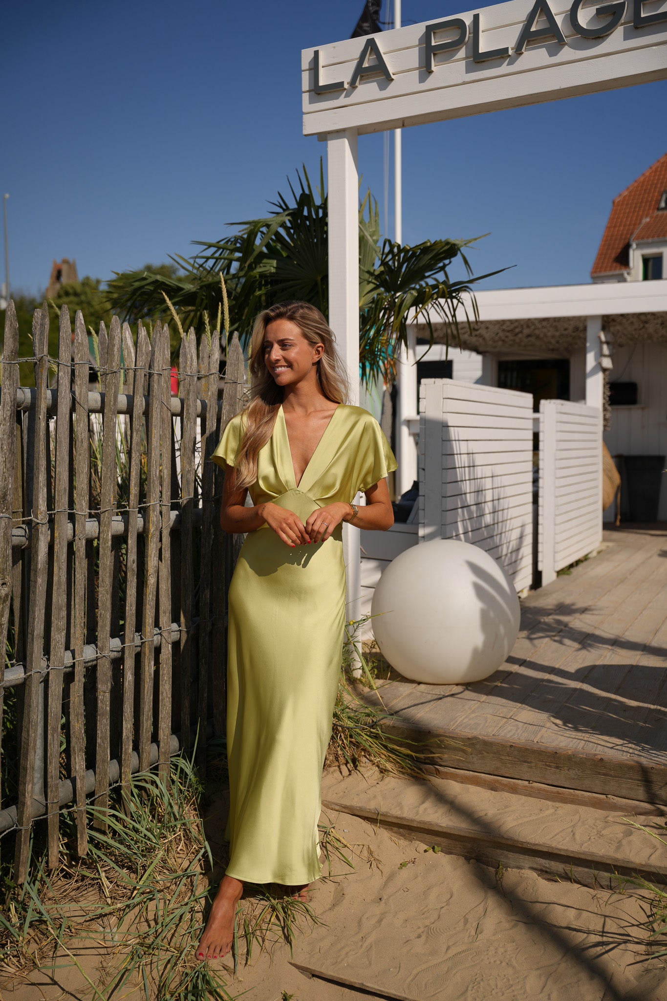Loona verte - Robe satinée