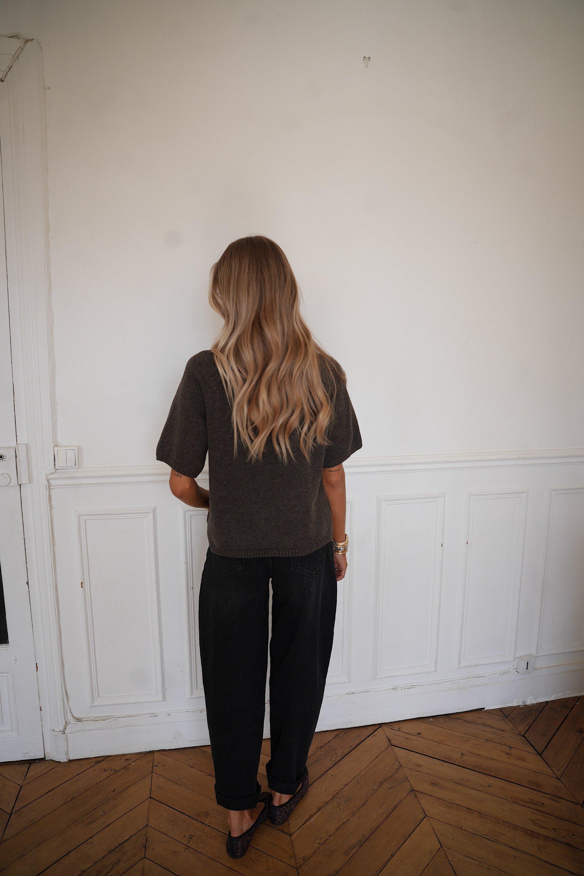 Raven taupe - Pull manches courtes