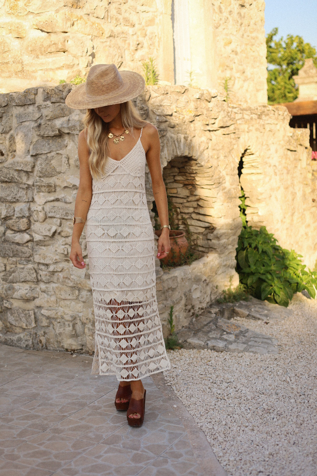 Mélissa beige - Robe crochet