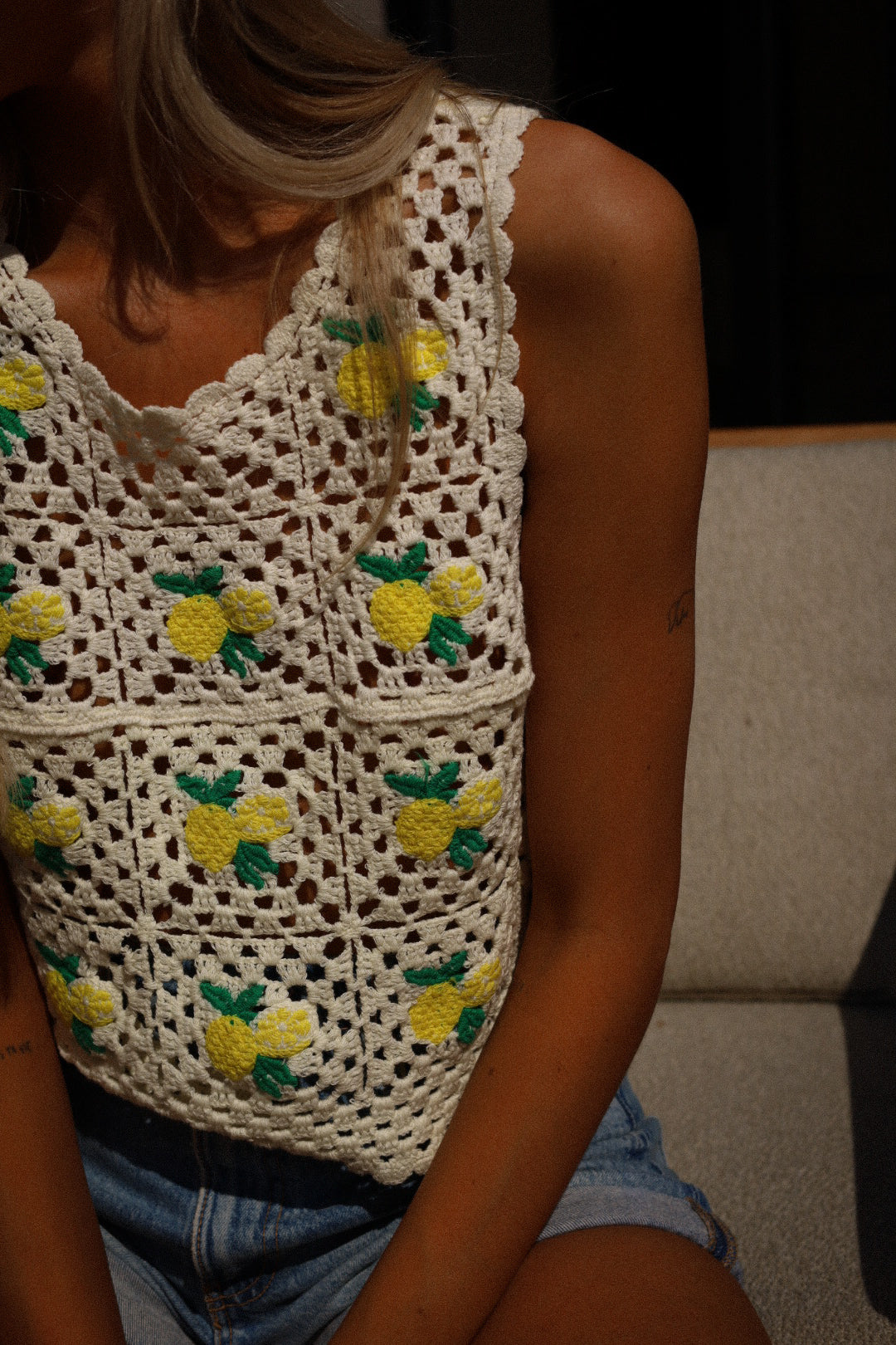 Berenice beige - Top crochet