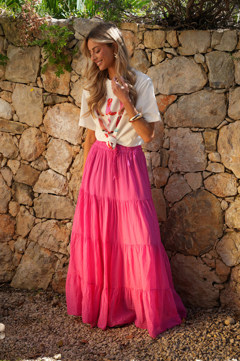 Chloé rose - Jupe longue