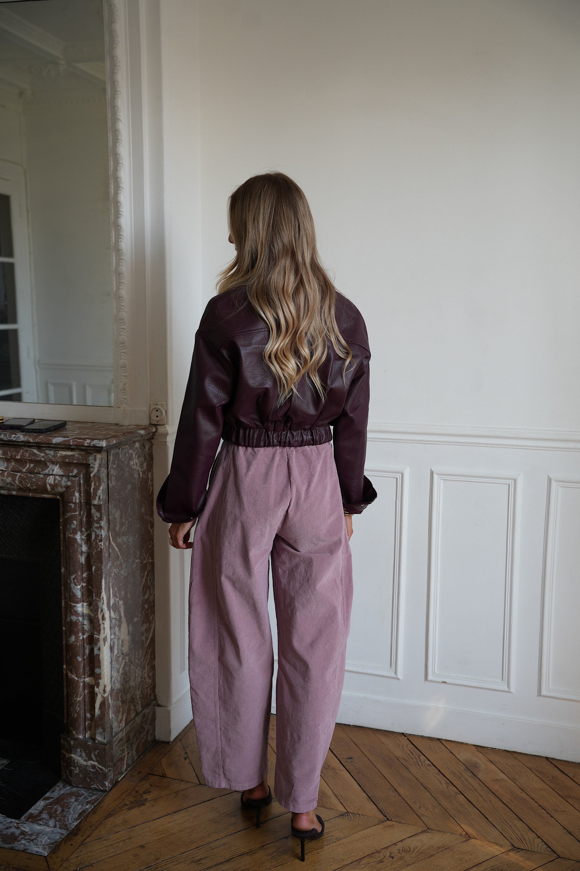 Elly vieux rose - Pantalon velours
