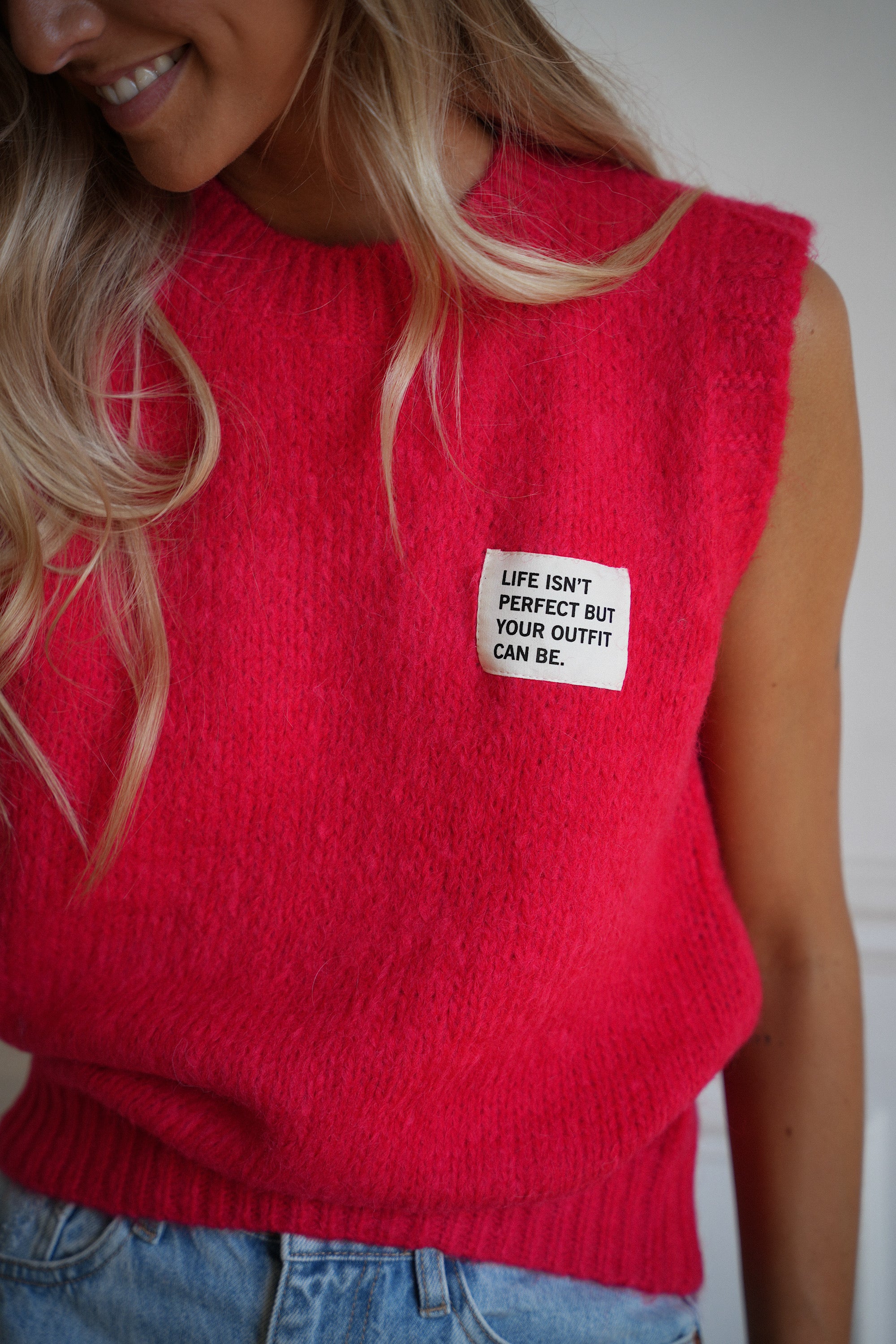 Sanna rouge - Pull sans manches