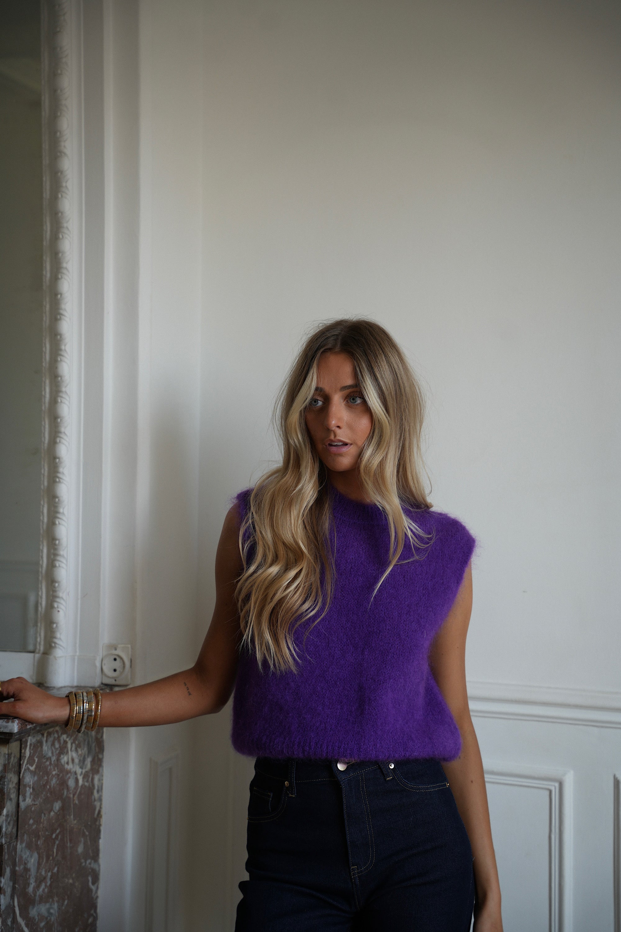 Polino violet - Pull sans manches
