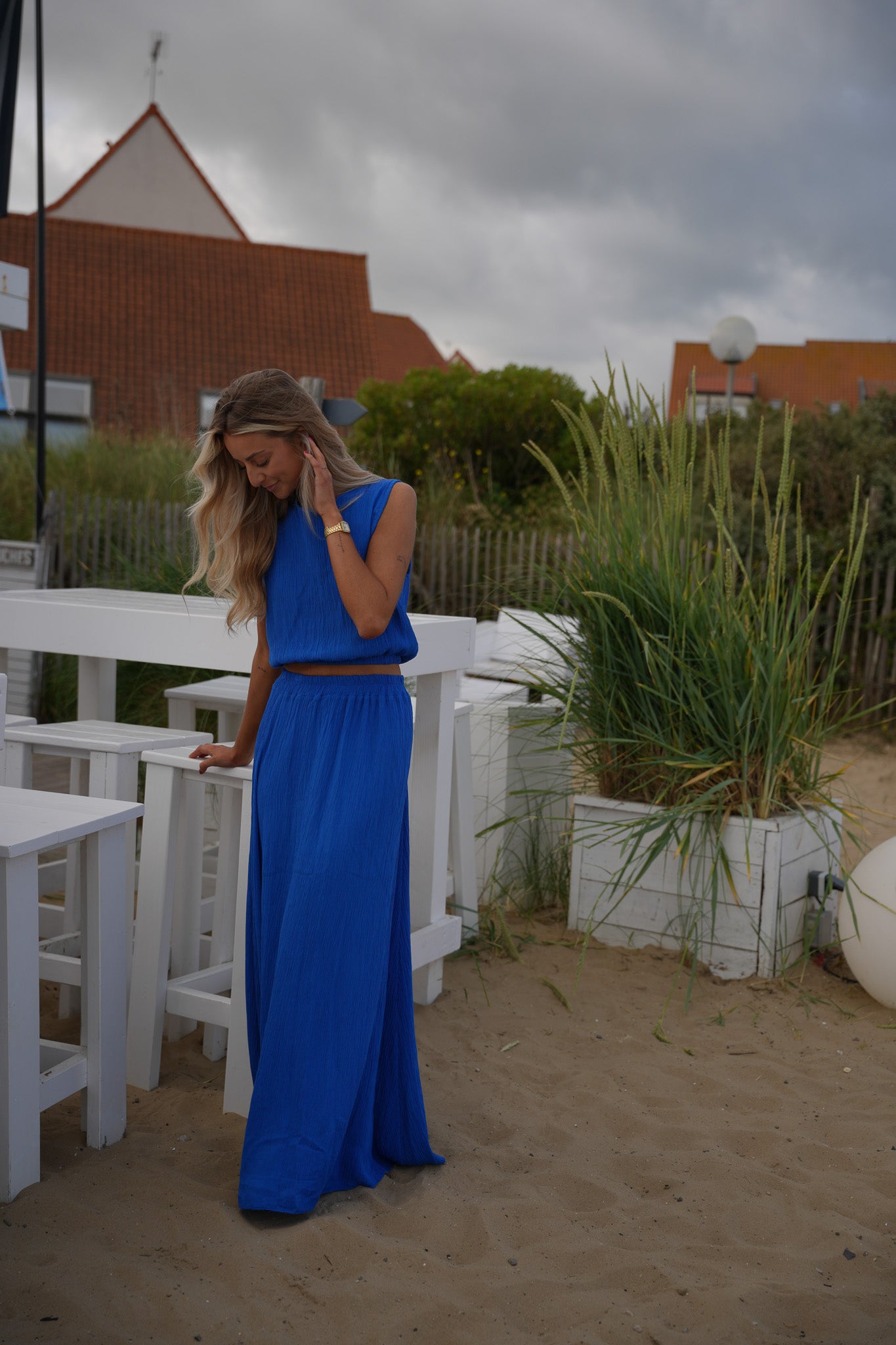 Elize bleu - Ensemble jupe/top