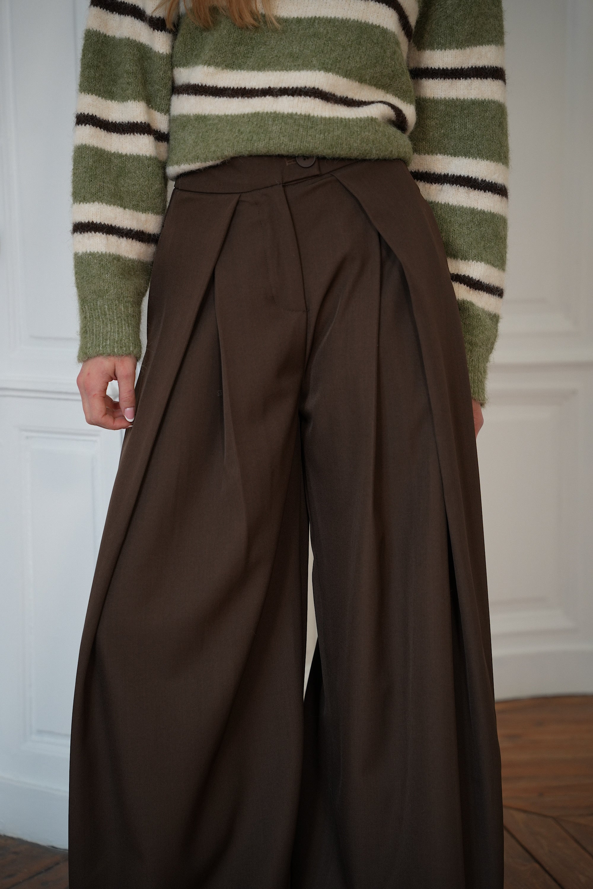 Chelsea chocolat - Pantalon ample